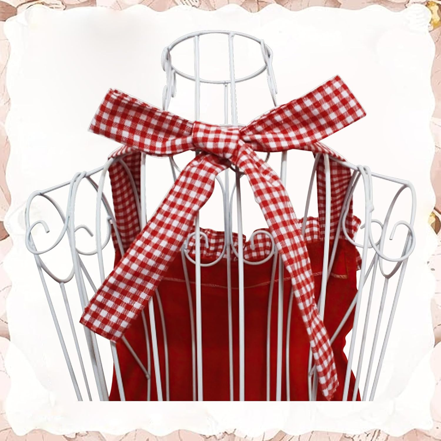 Cute & Stylish Aprons for Women &ndash; Retro Funny Apron with Bowknot, Elegant Chef Apron for Cooking in French Maid Chef Costume Style, Christmas Apron, Ideal Home Cooks! image number 1