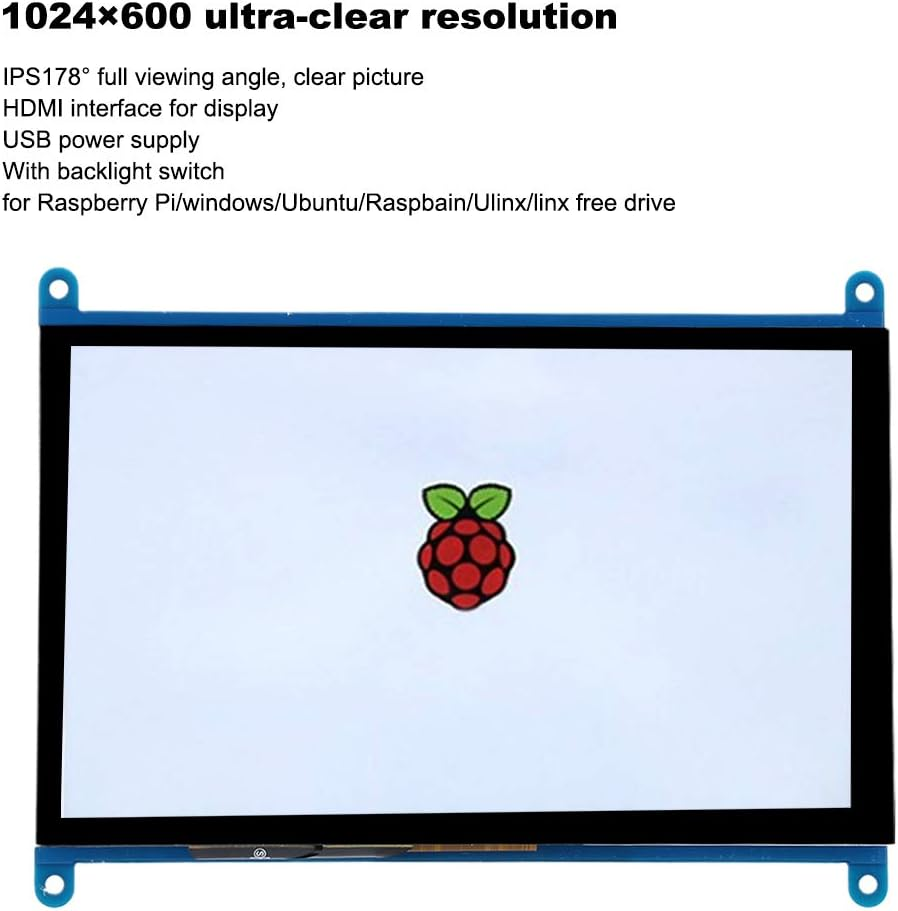 7 Inch Display Screen for Raspberry Pi, 1024&times;600 HD PS178&deg; Full Viewing Angle Display, /USB Interface Backlight Display For/Linx image number 5
