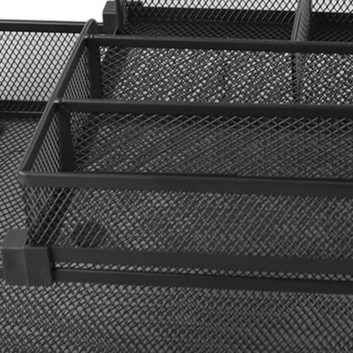 Baxnore Mesh Desk Organiser, Detachable Paper Tray Organizer, 2 Tier Paper Tray, Metal Paper Storage Tray, Multipurpose Paper Tray for Office Classroom image number 2