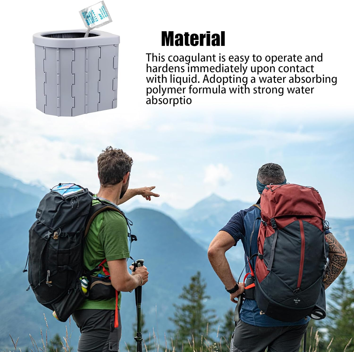 Urine Absorbent Powder | 50Pcs Poo and Urine Absorbent Gel | Deodorization Liquid Waste Gelling Tool for Camping, Fishing, Traveling, Hiking image number 2