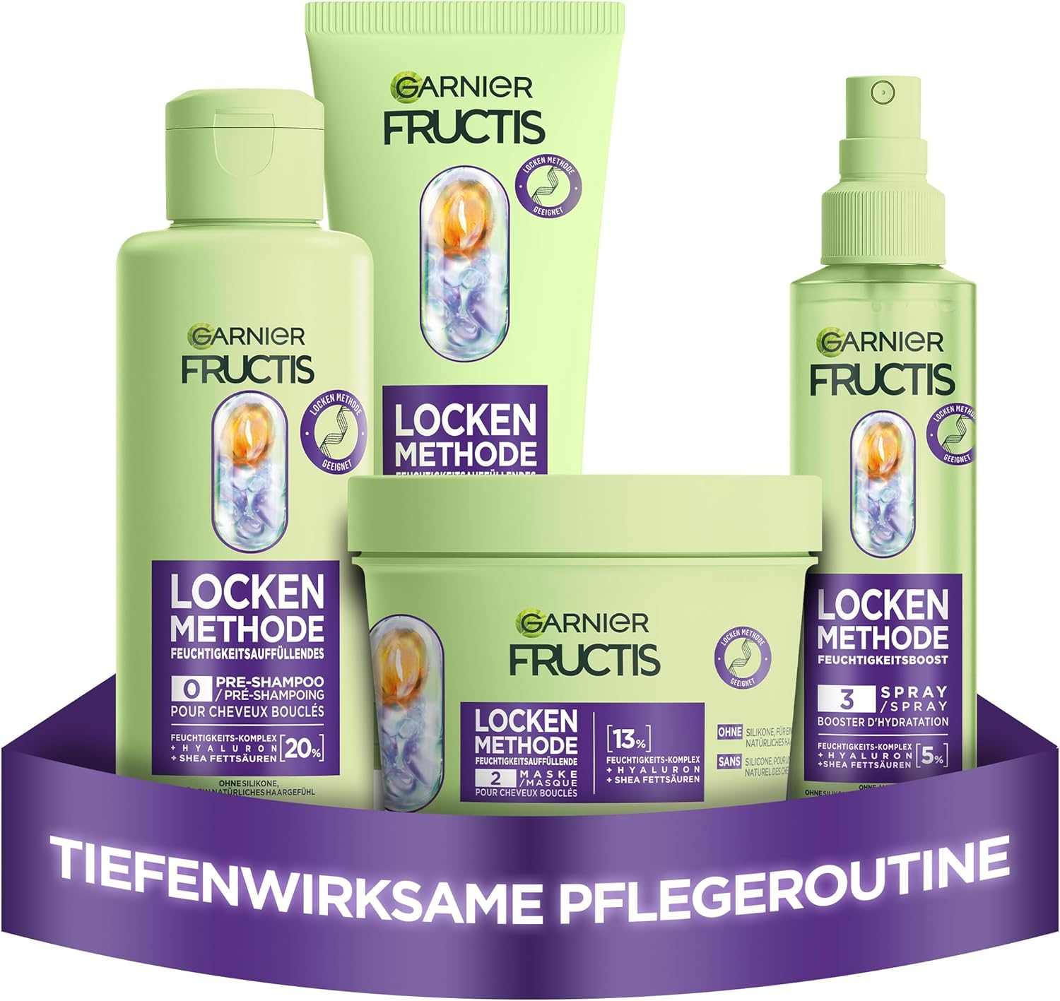 Garnier Fructis Curls Method Hair Care Set for All Types of Curls, Repairs & Revitalises, with Hyaluronic and Shea Fatty Acids, Pre Shampoo, Shampoo, Hair Mask, Spray, 4 Pieces image number 6