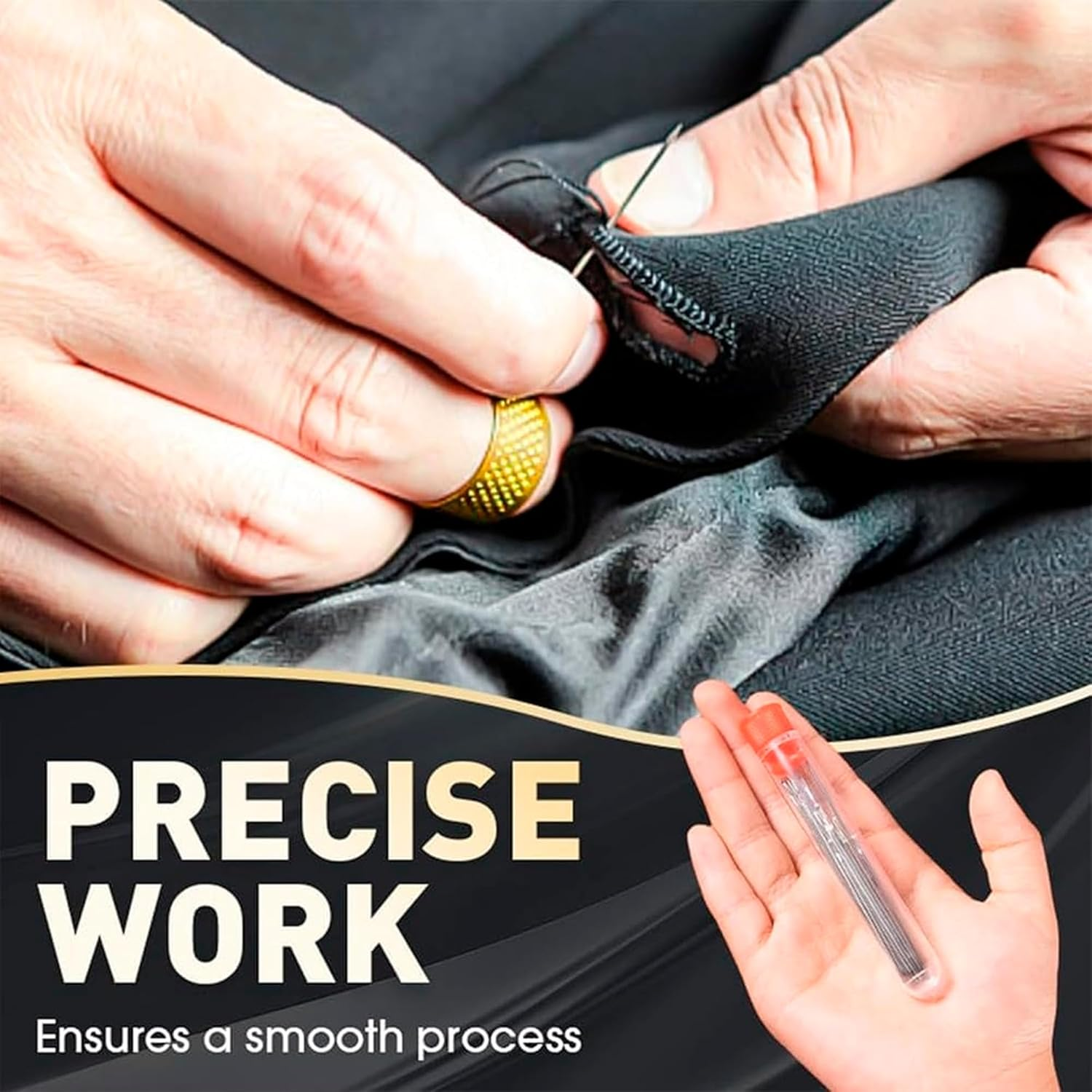 Emesak 37 Piece Hand Sewing Needle Sewing Tool Set, 37PCS Sewings Tool Set, Hand Sewings Needles and Thread Kit, Embroidery Tools, Self Threading Needles Accessories for Leather Stitching image number 6