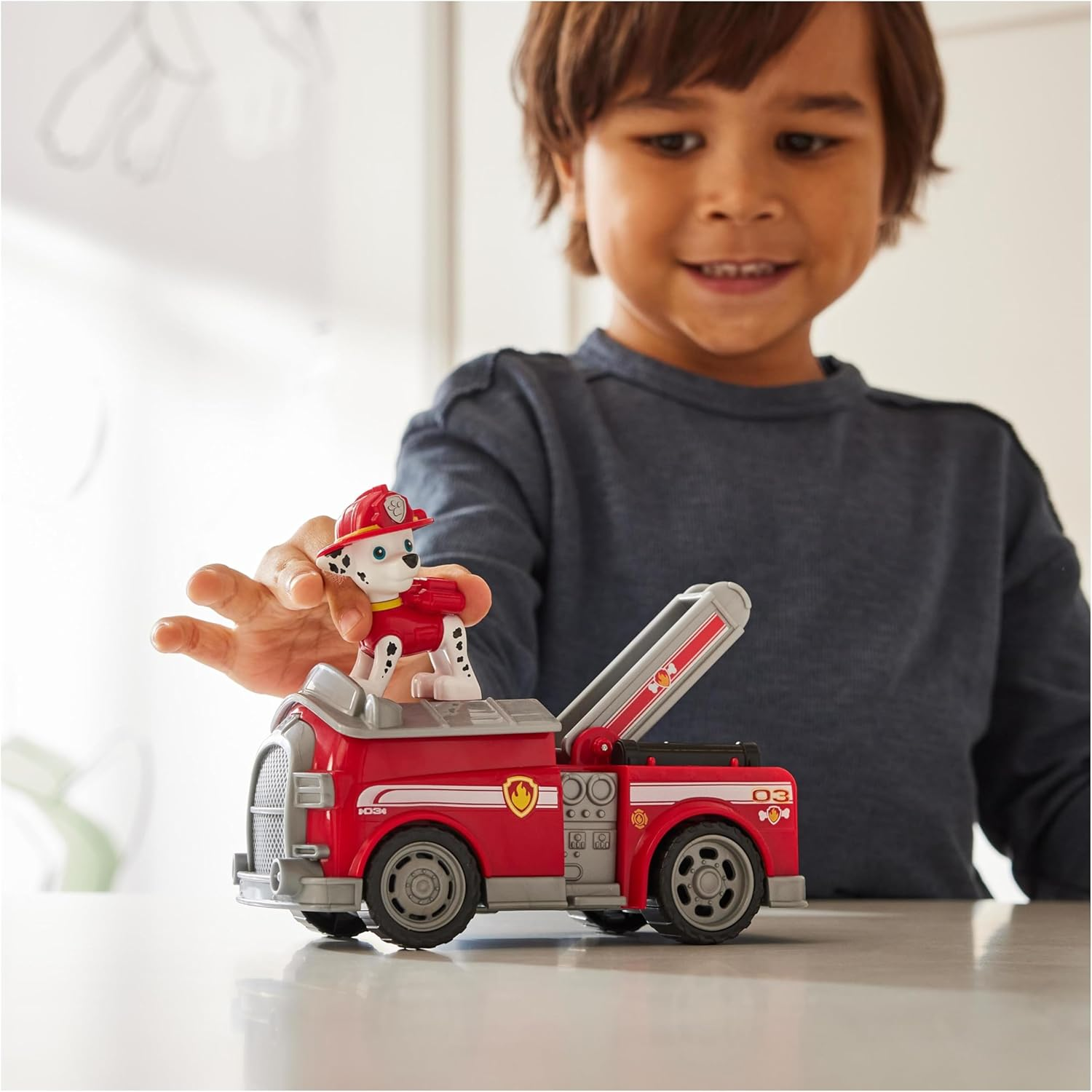 PAW Patrol, Marshall&rsquo;S Firetruck, Toy Truck with Collectible Action Figure, Sustainably Minded Kids Toys for Boys & Girls Ages 3 and Up image number 1