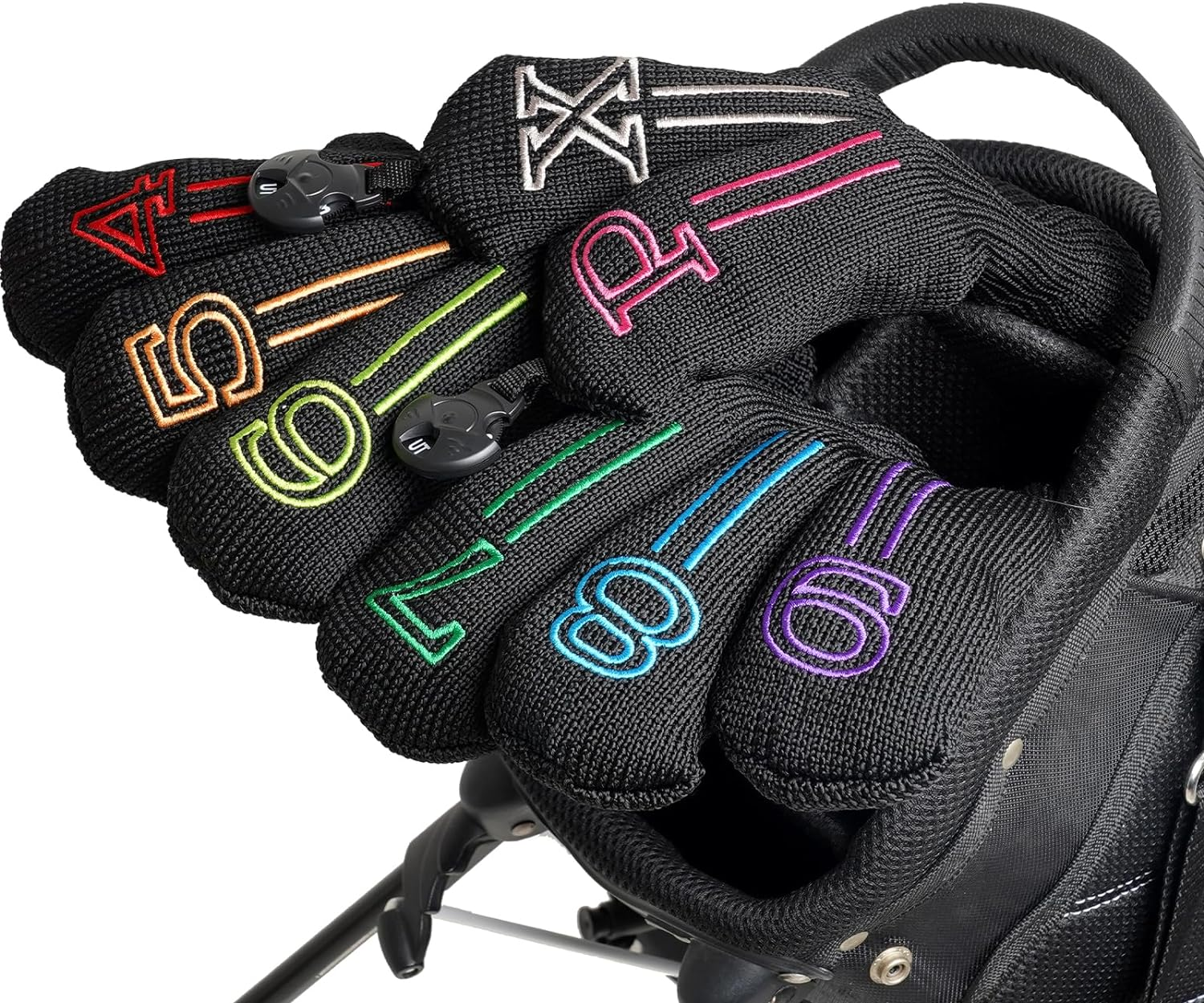 Mytag Golf Hybrid Head Covers, Small Hybrids Driving Iron Headcover, 8Pcs Fits Cobra T Rail, Cleveland Launcher, Wilson Launch Pad, Tour Edge Utility Irons image number 5