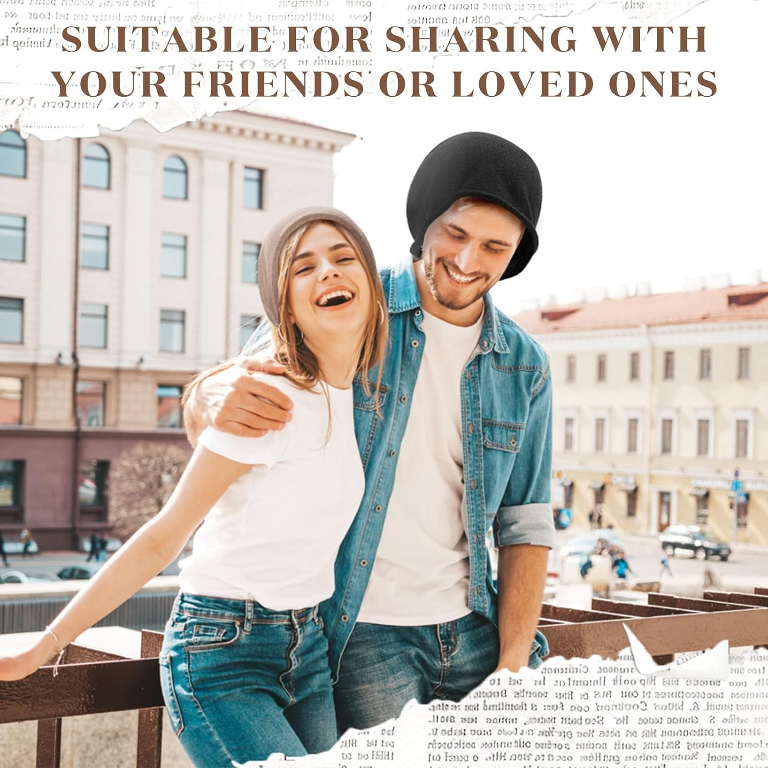 Chicingyou 2 Pack Linen Beanies Hats for Women & Men - Winter Slouchy Hat, Soft Natural Fiber Knit for Comfort, Beige & Black image number 5