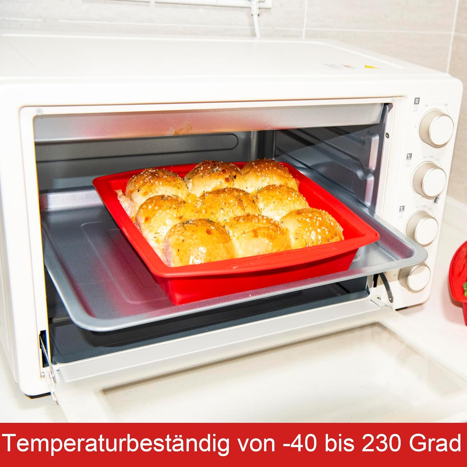 Mlying Silicone Brownie Baking Mould 20 X 20 Cm, Pack of 2 Brownie Moulds Square with Handles, Non-Stick Baking Moulds, Silicone Moulds for Baking Brownies (Square, 2 Pieces, 20 Cm)