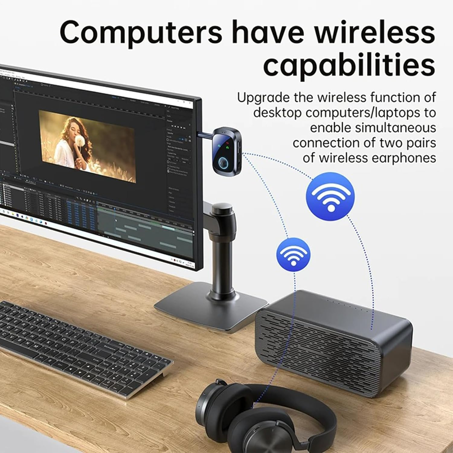 Wireless Receiver | Wireless Transmitter for TV - Hifi Stereo 2 in 1 Double Connection Multipoint for Game Consoles Tvs Gym Equipment Airplane Pc Car Home Music Headphones Speakers image number 1