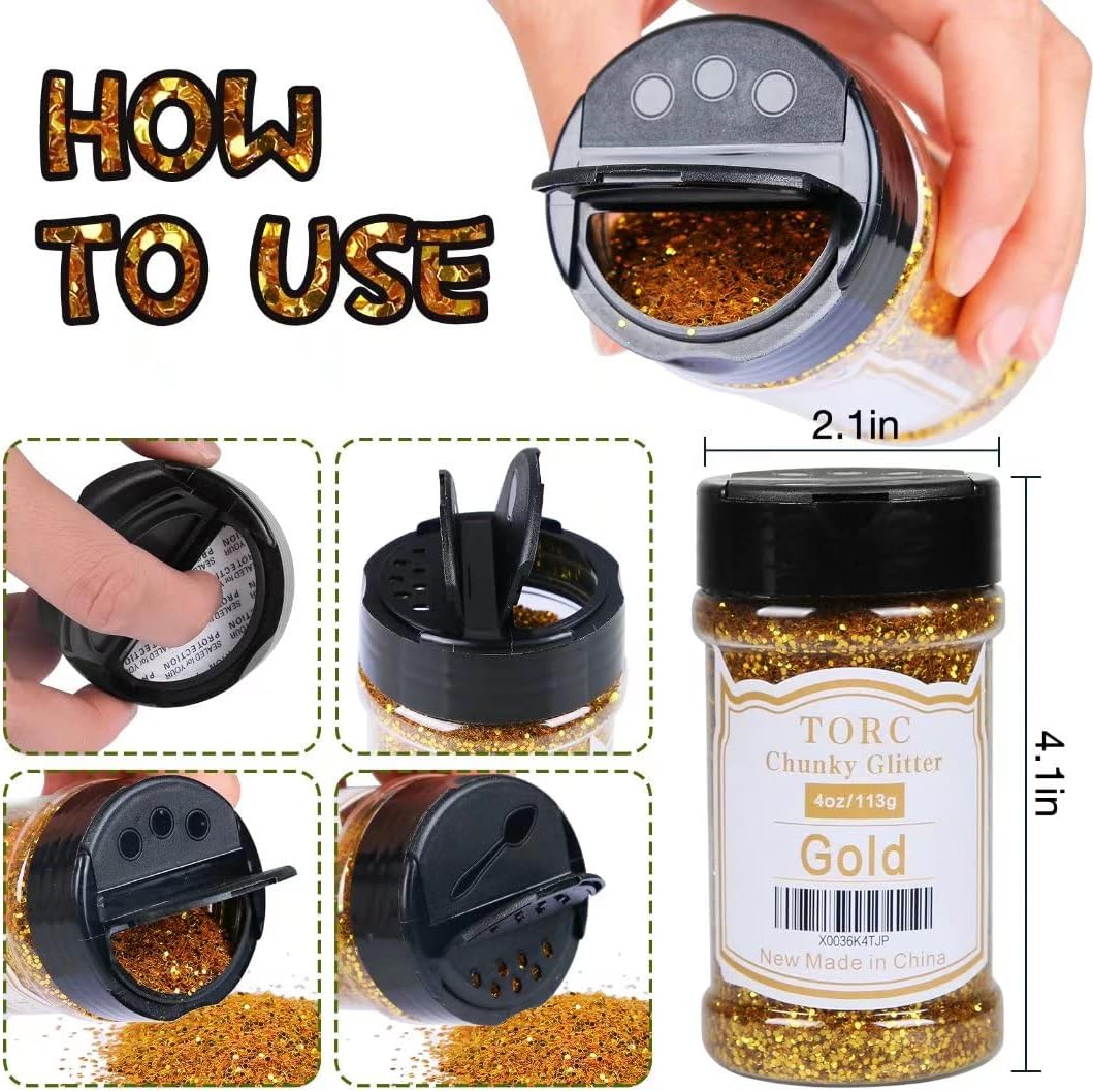 TORC Iridescent Hot Pink Chunky Glitter 4 OZ Glitter for Resin Crafts Tumblers Cosmetic Makeup Nail Art Festival Decoration image number 3