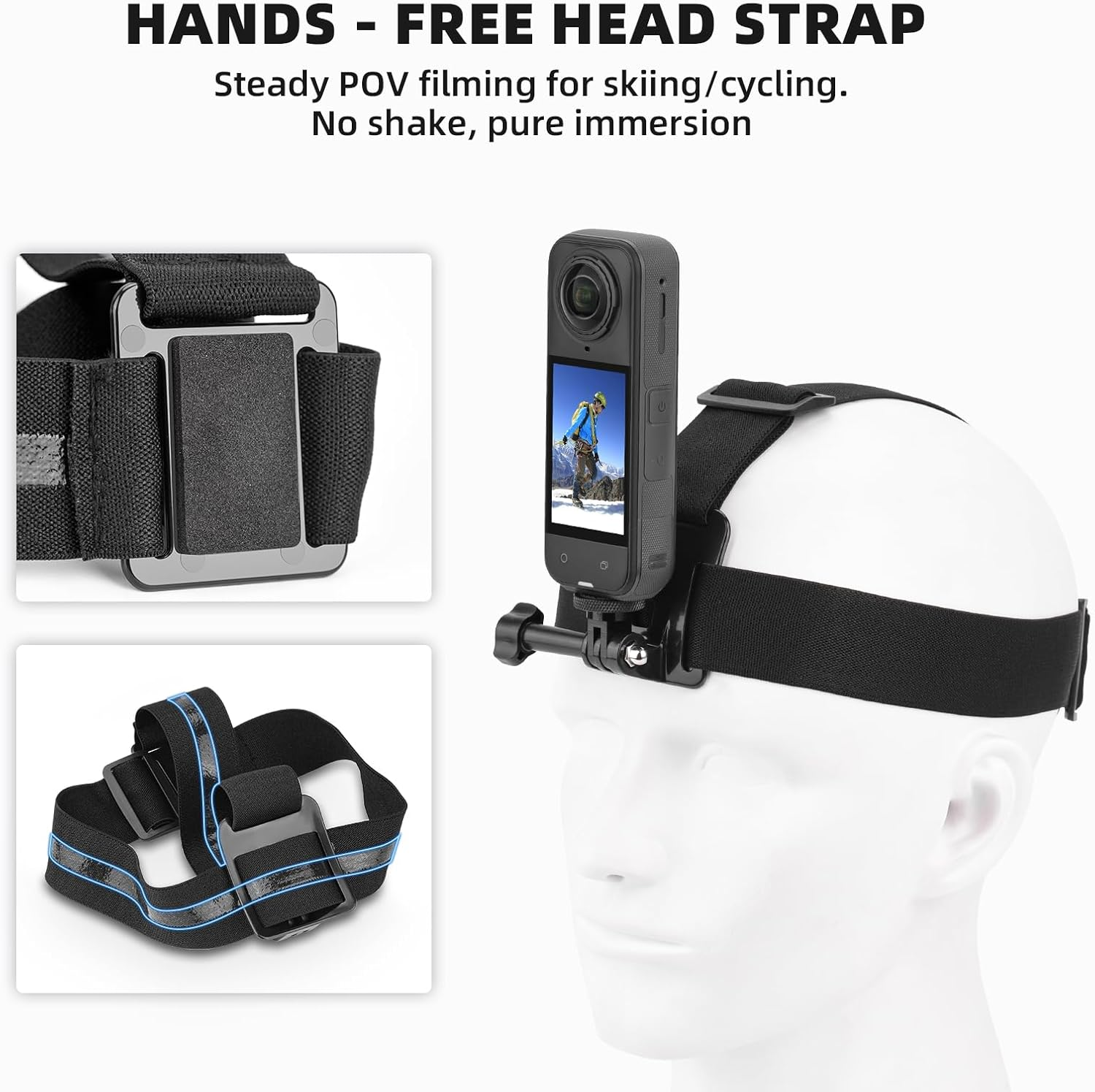 BRDRC Accessories Kit for Insta 360 X5 X4, Chest Mount Head Strap Harness Backpack Clip Holder Wrist Strap, 360&deg;Rotating Adapter + Quick Release for Insta360 One X5 X4 X3 X2 X Camera Accessory Bundle image number 6