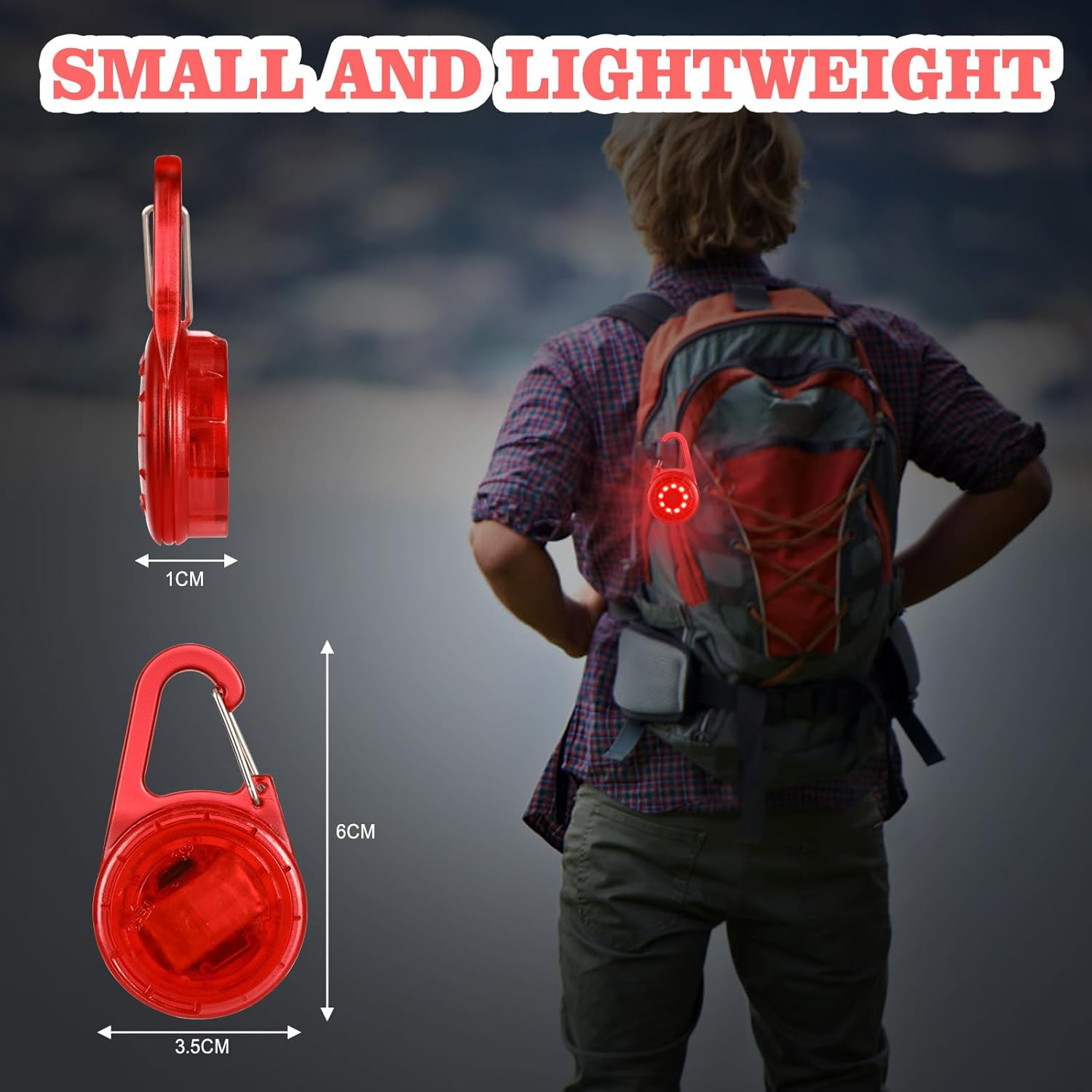 LED Dog Collar Lights IP68 Waterproof, USB Rechargeable Clip on with 6 Lighting Modes Safety Lights, Light up Lighted Dog Harness Light, Pets Safety Accessories Pendant for Night (2 Pack) (Red2)