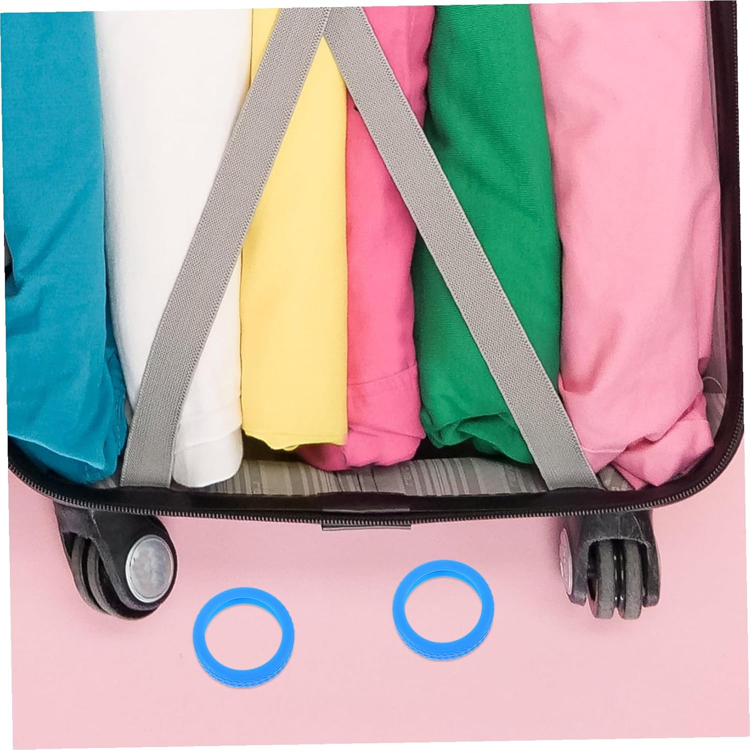 SHERCHPRY 8Pcs Silicone Luggage Wheel Covers for Suitcase Wheels Travel Floor Protectors Suitcase Feet Covers for Hardwood Floors image number 3