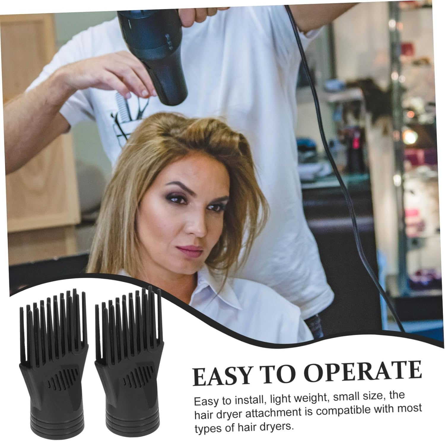 SAFIGLE 2Pcs Hair Dryer Diffuser Comb Nozzle Combs for Blow Dryer for Blow Drying image number 4