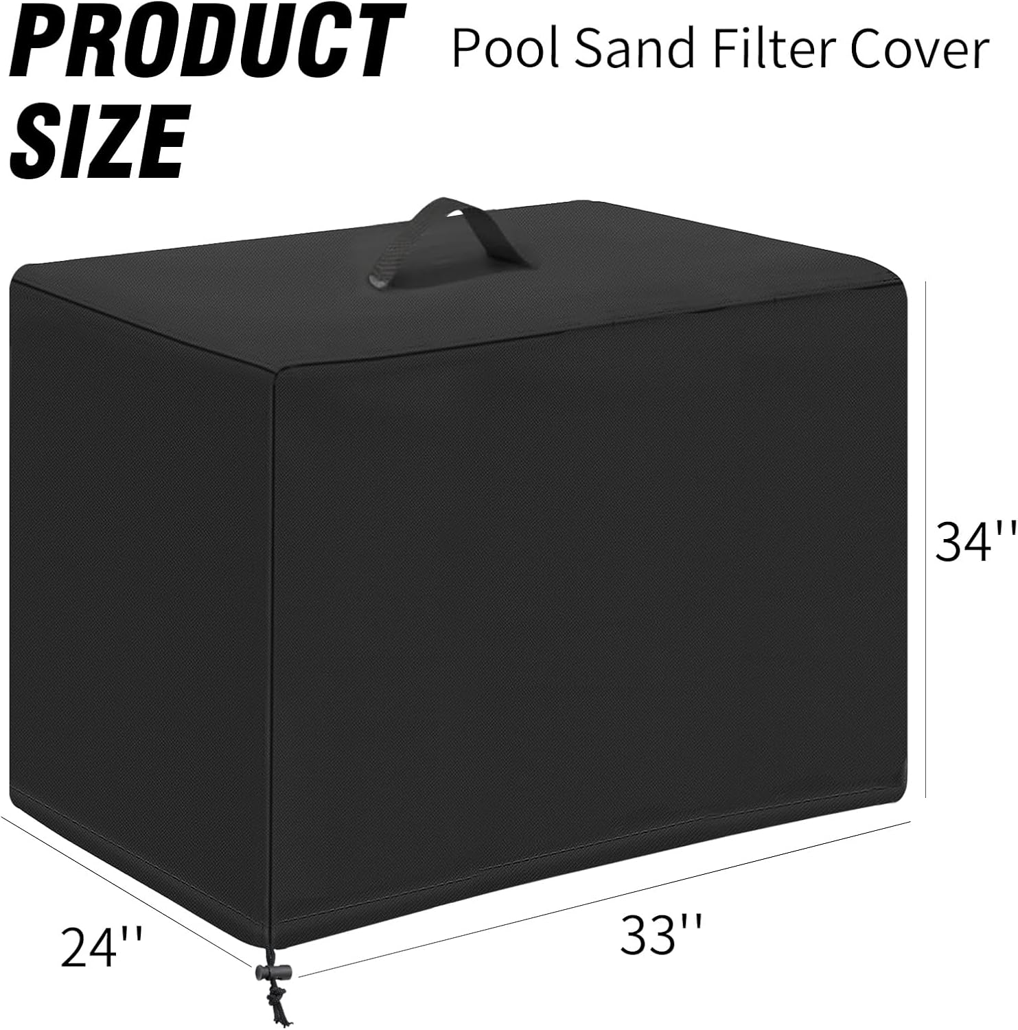 420D Heavy-Duty Pool Filter Cover - Sand Filter Pump Protection Cover for above Ground Pools (33''L X24''W X34''H) image number 1