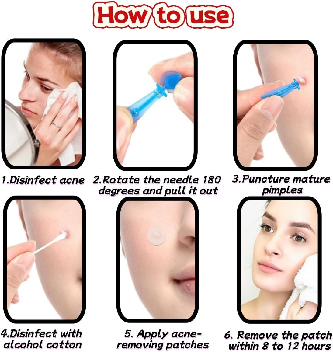 Hpessoterr 50 Pcs Acne Pimple Needles,Sterile Needles for Pimples, Suitable for Acne, Blackhead and Acne Removal, Clean Skin, Pimple Popper Set for Salon and Home Use(Blue） image number 3