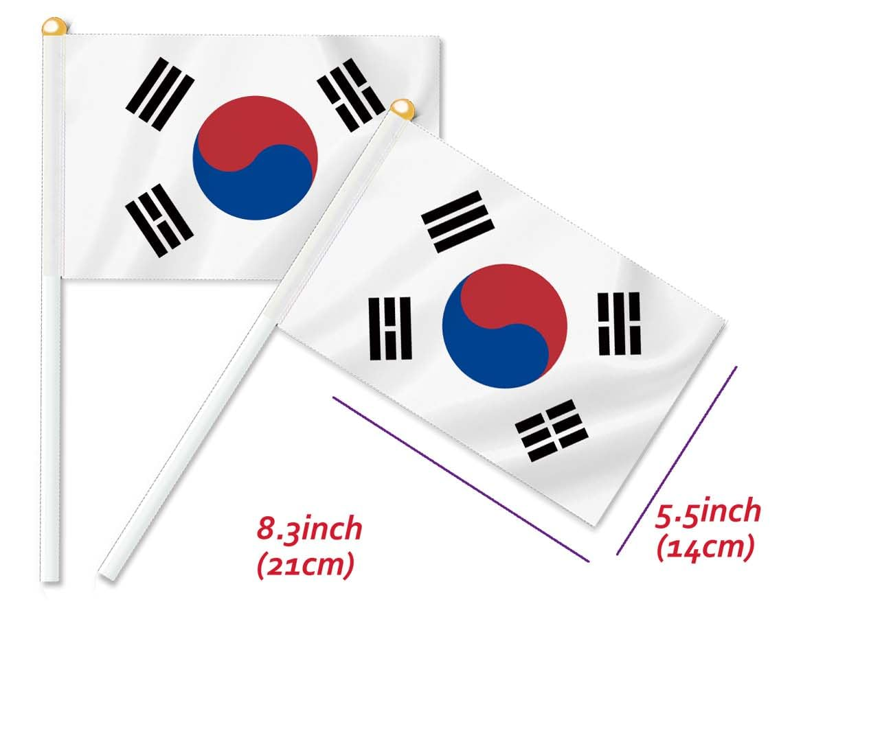10 PCS Korea Handheld Small Flag, Korean Hand Held Mini Decor Decoration Banner