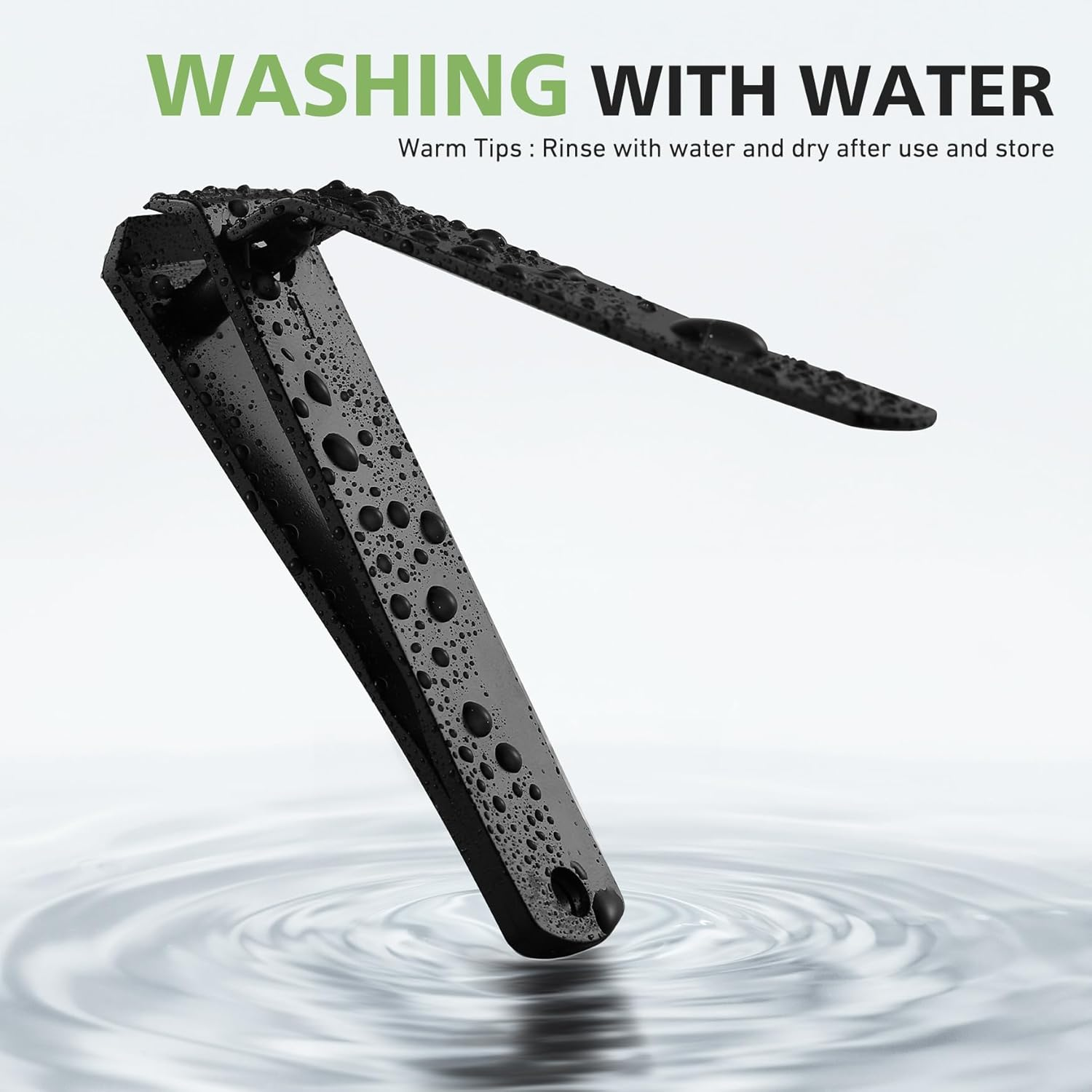 Heavy Duty Straight Blade Nail Clippers for Thick Toenails, Professional Stainless Steel Fingernail Toenail Clippers Trimmers - Thick Wide Jaw Toe Nail Clippings for Seniors, Men & Women (Black) image number 4