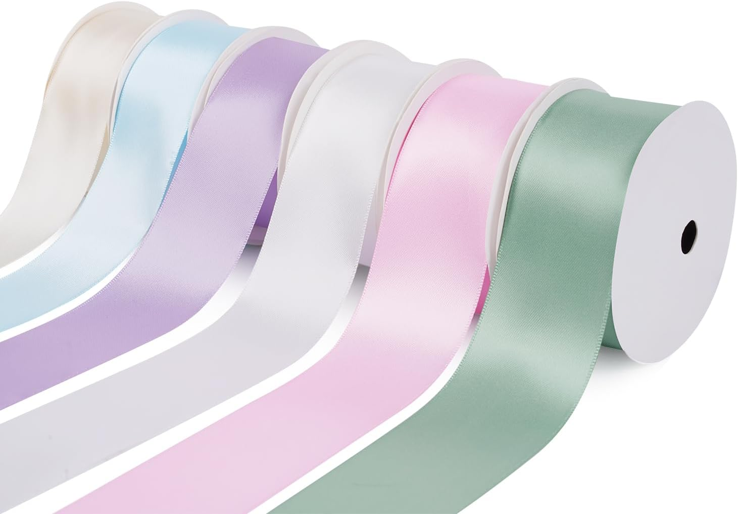 Satin Ribbon 1 Inch Fabric Ribbon, Yellow Ribbon Assortment Double Faced Ribbon for Gift Wrapping Flower Bouquet Wedding Party Decoration Hair Bows DIY Crafts- 10 Yards/Roll, Total 60Yds