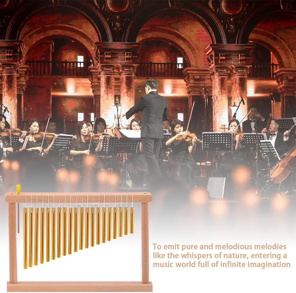 Sound Healing Chimes,Single-Row Table Top Wind Chime,20 Bars Instrument Percussion,Musical Percussion Instrument with Stick,For Teaching Tool,Home Decoration image number 2