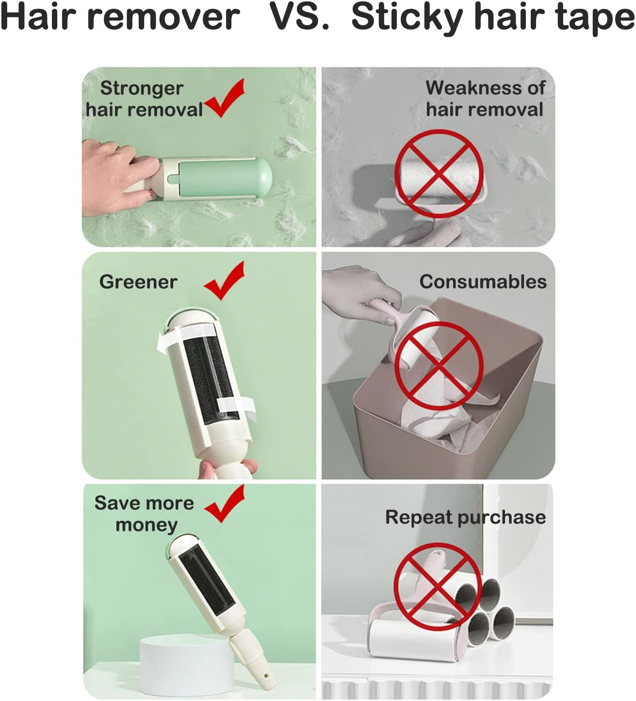 Pet Hair Remover Reusable Pet Hair Remover Dog and Cat Hair Remover for Sofas, Furniture, Carpets, Car Seats with Self-Cleaning Base Upgraded Animal Hair Remover Tool (Red Black) - Red Black image number 4