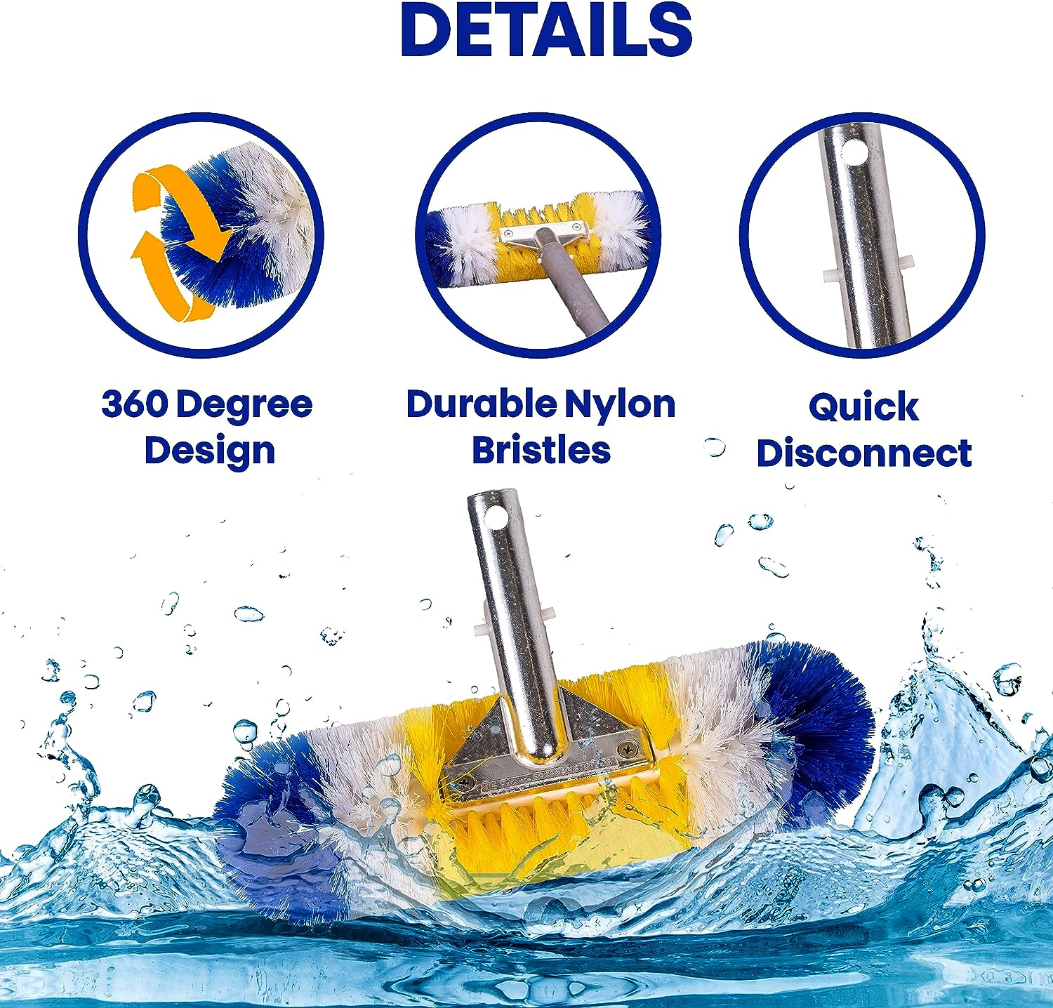 Blue Torrent Brush (12 Inches, Yellow/White/Blue) image number 2