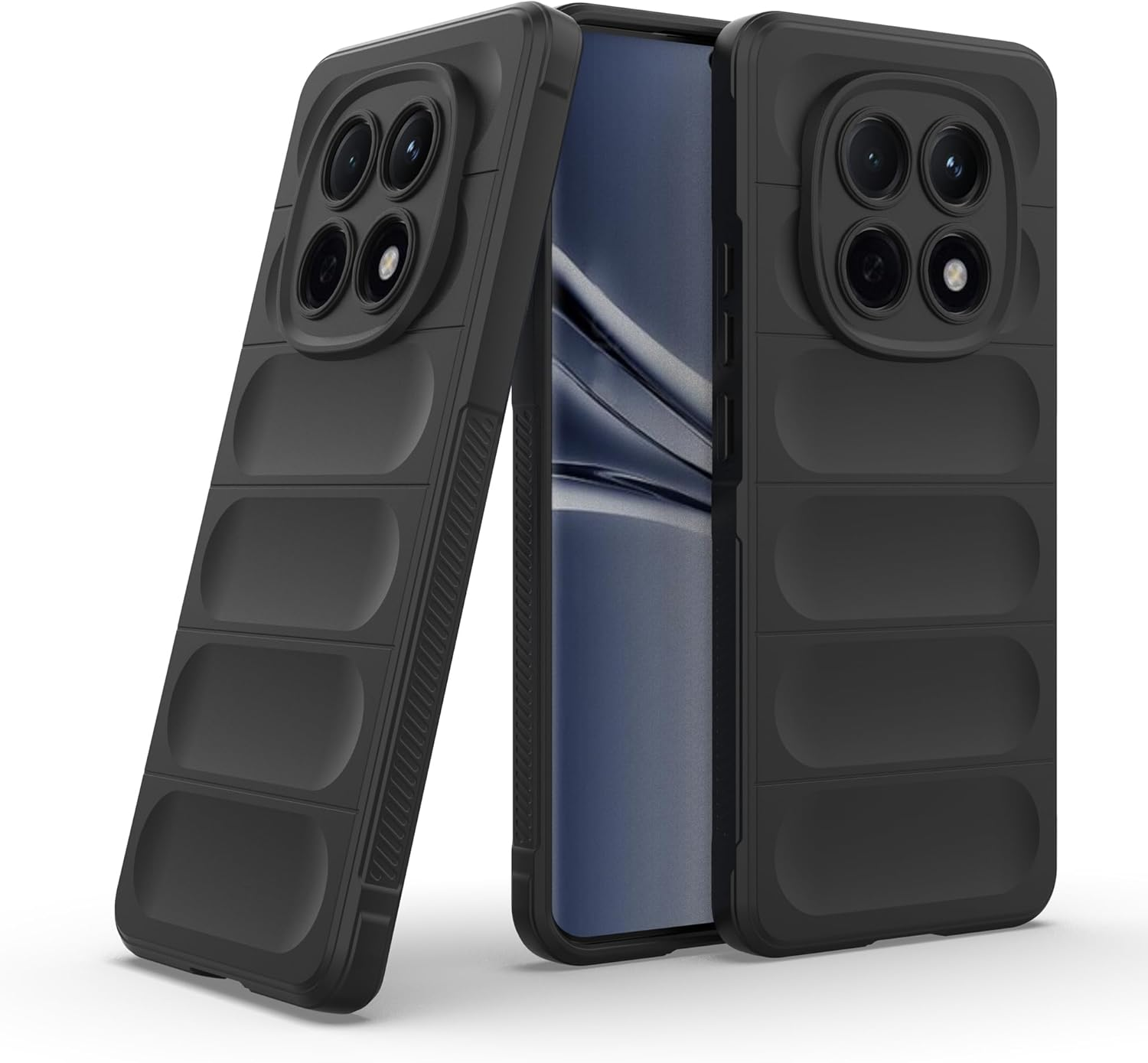 ESHUYI Liquid Silicone Case for Xiaomi Redmi Note 15 5G with Anti-Germ Protection, Anti-Scratch Soft Microfiber Lining, High Resilience Gel Rubber Full Body Shockproof Cover, Black image number 3