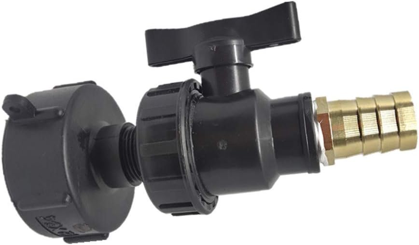 IBC Adapter, S60X6 3/4'' Thread Water Tank Outlet Fitting Connector PP Ball Valve for Home Garden (Hozelock) image number 3