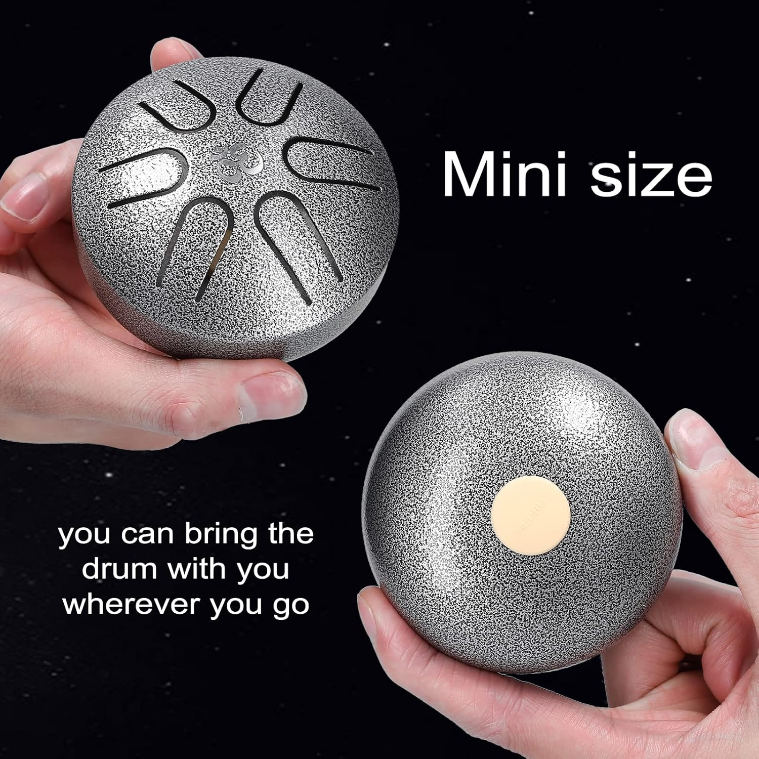 3 Inch 6-Tone Steel Tongue Drum Hand Pan Drums with Drumsticks Percussion Musical Instruments image number 5