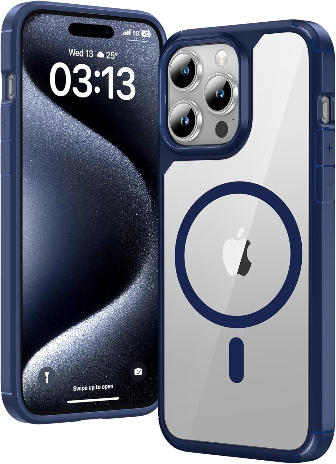 TAURI for Iphone 15 Pro Max Case 6.7", Compatible with Magsafe, Military-Grade Protection, [Anti-Yellowing] Shockproof Transparent Back Magnetic Phone Cover - Clear