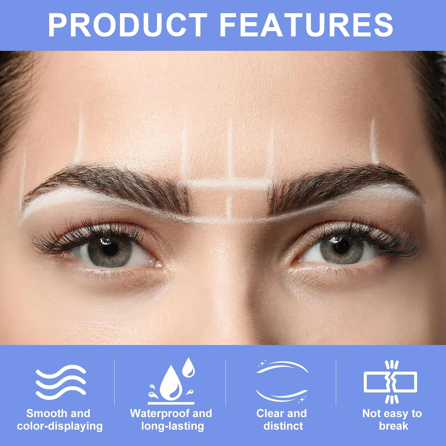 30M Pre-Inked White Brow Mapping String, Professional Microblading Supplies for Permanent Makeup & Eyebrow Shaping, Allergen-Free Formula Shaving Brushe image number 3