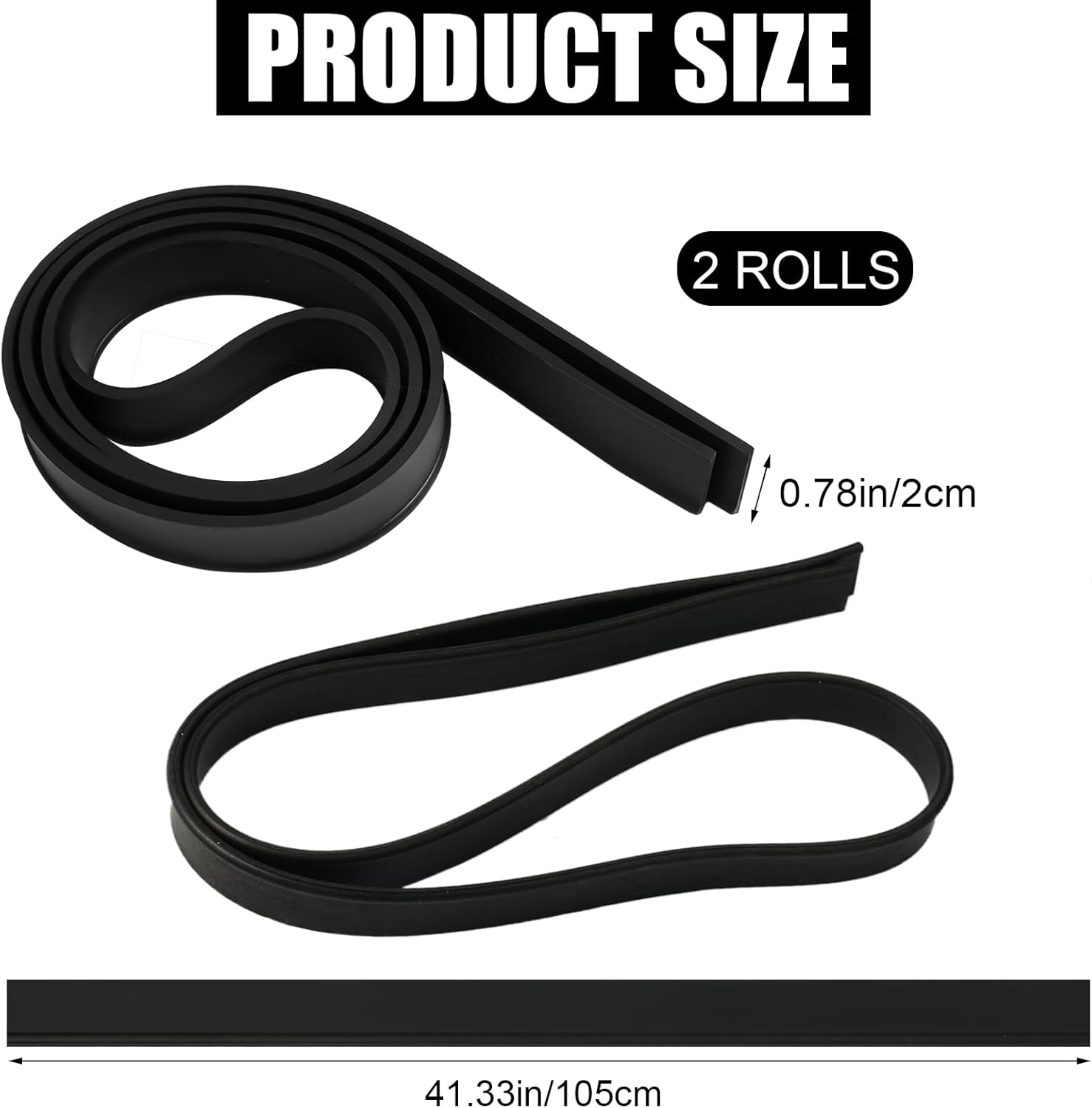 Pack of 2 Replacement Rubber Lip Squeegee, Window Squeegee Silicone Replacement Lip 105 Cm, Replacement Wiper Rubber Window Squeegee Replacement Rubber for Window Squeegee, Shower Squeegee Cleaning image number 5