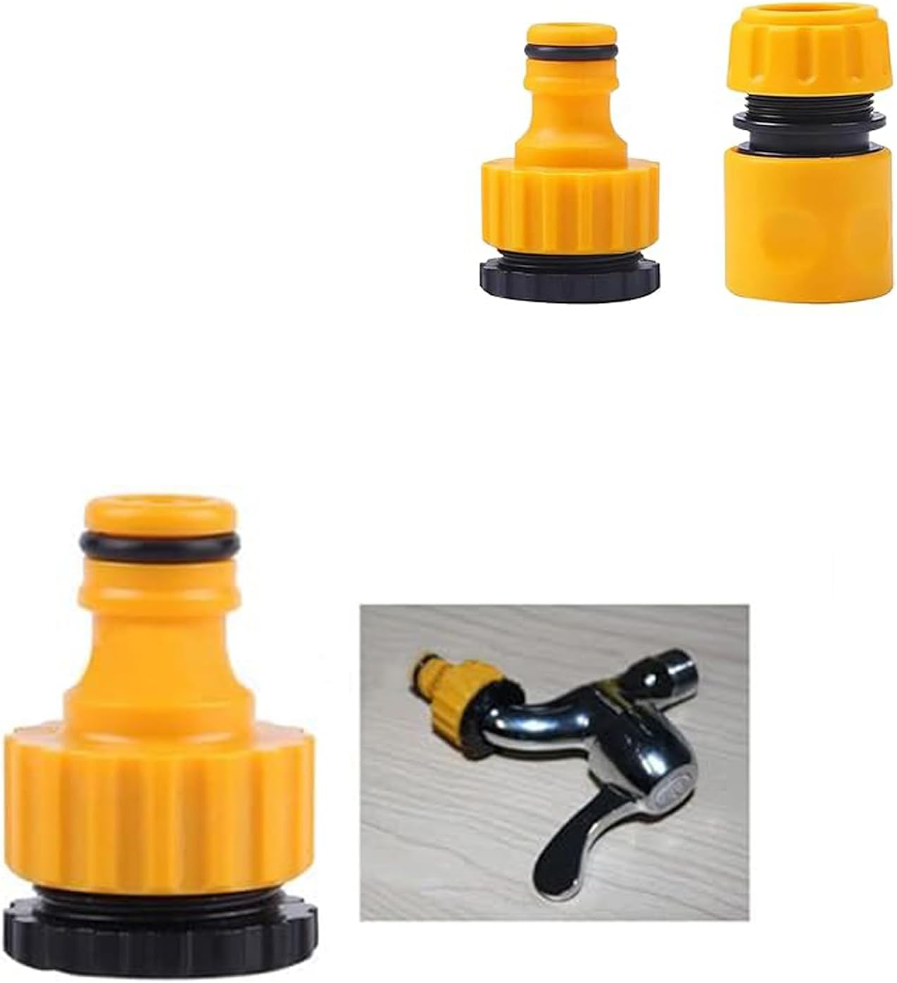 WEZCHUGHAOL 3/4 Inch Hose Pipe Adaptor, Garden Water Hose Nozzle Connector, BSP Threaded Quick Connect Fittings for Car Washg