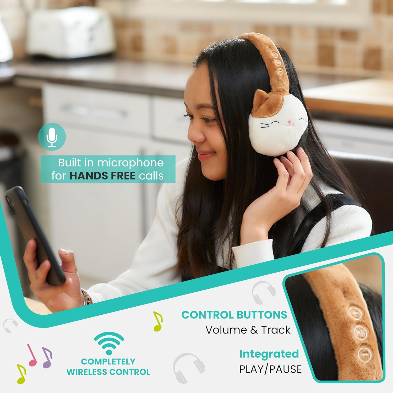 Squishmallows Plush Bluetooth Headphones - Cam image number 1