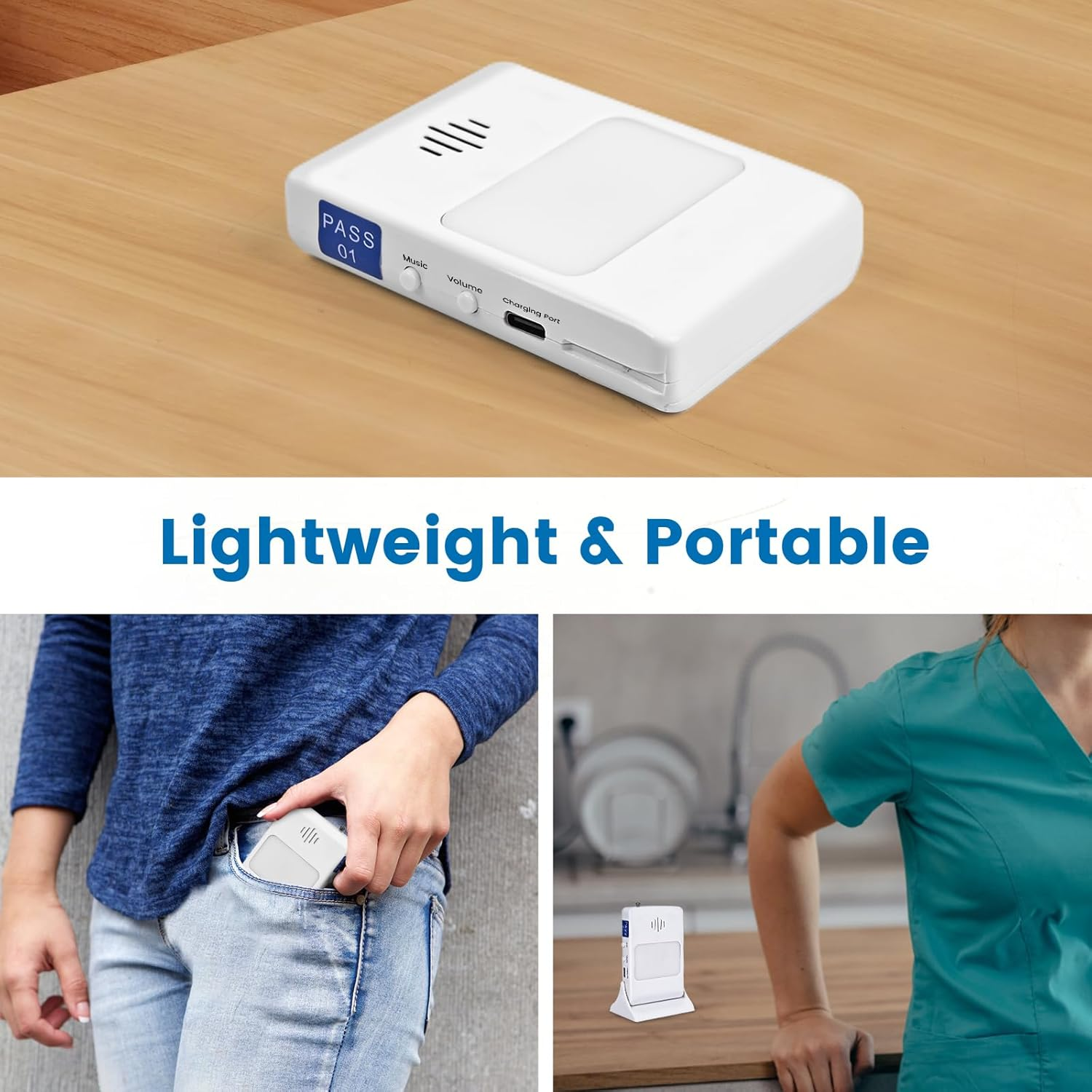 Bed Sensor Pad & Pager Bed Alarm for Elderly Adults Bed Pressure Sensor Pad with Alarm Dementia Patients Caregiver Fall Prevention for Elderly image number 4