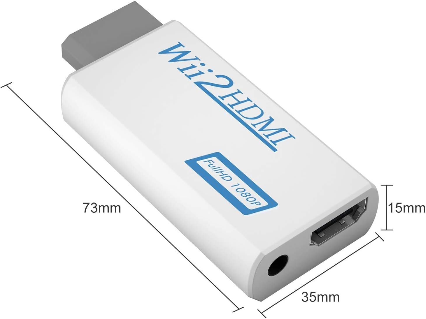 Wii to HDMI Converter Adapter 1080P, Output Video Audio HDMI Converter with 3.5Mm Audio Jack&Hdmi Output Supports All Wii Display Modes 720P NTSC Compatible with Wii, Wii U, HDTV image number 1
