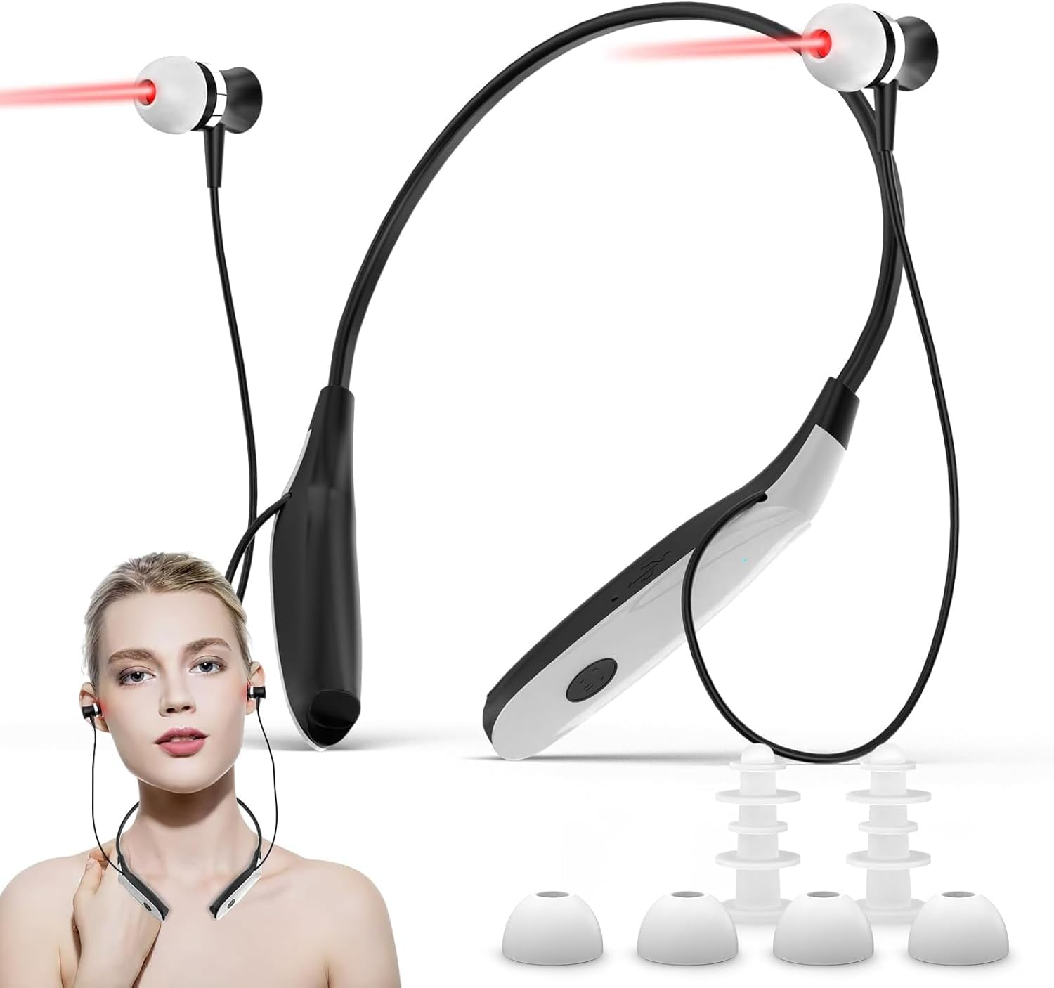 Red ight herapy Device for Nose & Ears, 650Nm Rechargeable 2 in 1 Infrared Red ight Nasal herapy for Nose/Sinuses & Ears with Ear Canal Silicone Cover and Nasal Silicone Sleeve image number 3