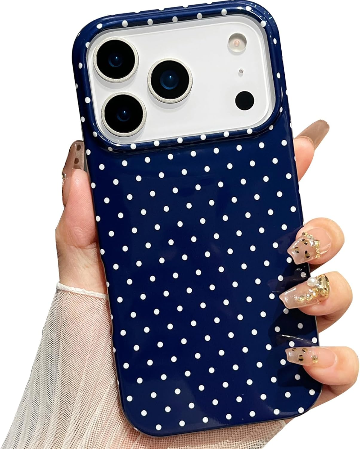 Rorupopo for Iphone 17 Pro Case Women Girly Aesthetic Trendy Polka Dot Phone Cases Simple Design Retro Slim Drop Protection Protective Cover for Iphone 17 Pro，Pink