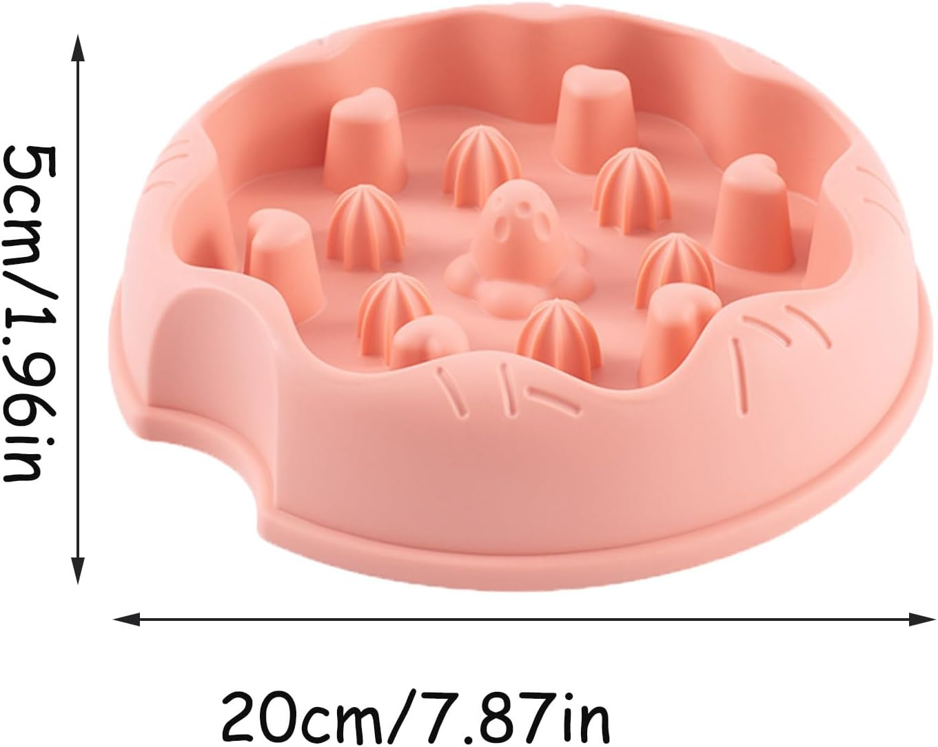 Cat Slow Feeder Bowl | Slow Eating Pet Bowl Dogs and Cats Bowl | Slow Feeder Bowl Healthy Eating Diet Cat Puzzle Feeder for Small, Medium and Large Pets Helves - Blue image number 6