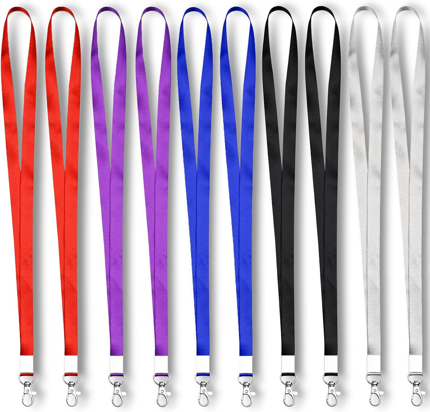 10-PCS Lanyards, Polyester Neck Lanyards, 5 Colors for All Kinds of ID Badges Holder, Keys, Wallet, Whistle, Car Key, Cruise, Work, Etc. image number 4