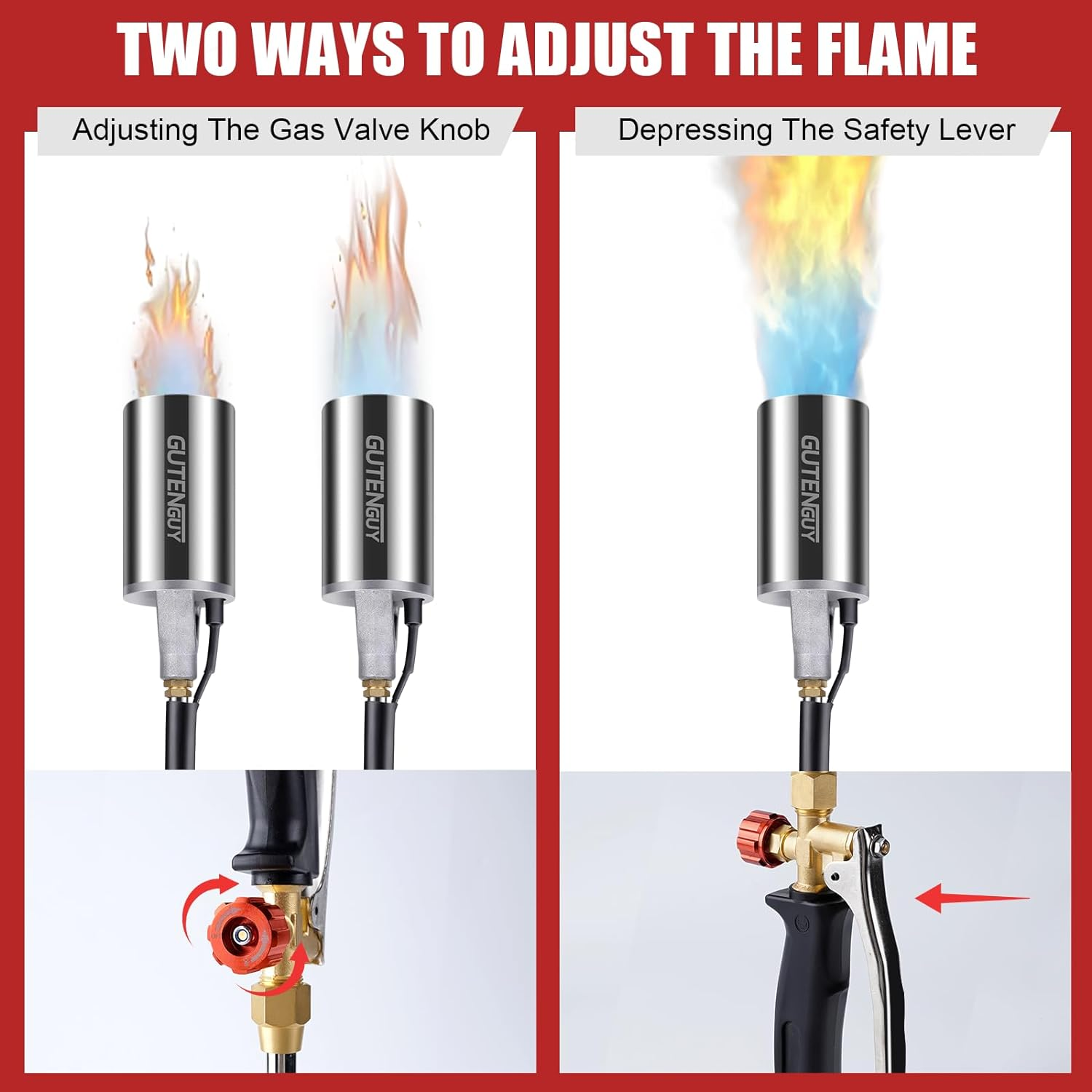 Propane Torch Weed Burner Kit,Weed Torch 800,000 BTU Blow Torch with 10 FT Hose for Flame Weeding,Roofing, Melting Ice Snow image number 5