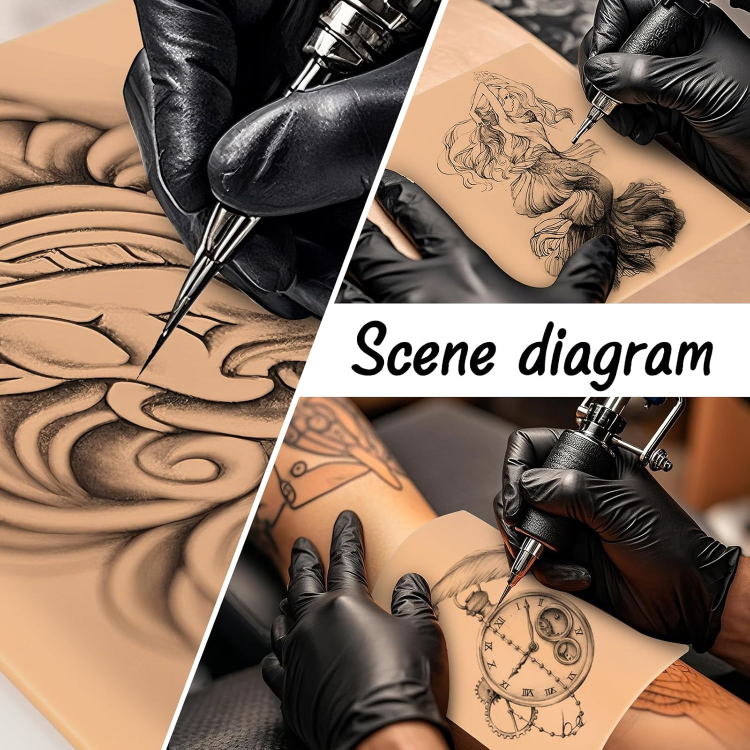 Practice Skin for Tattooing 3 MM, Thicker Design with a Realistic Feel and Easy to Color, Fake Skin Tattoo Perfect for Both Professional Tattoo Artists and Beginners. (14 PCS) - 6 Pcs image number 4