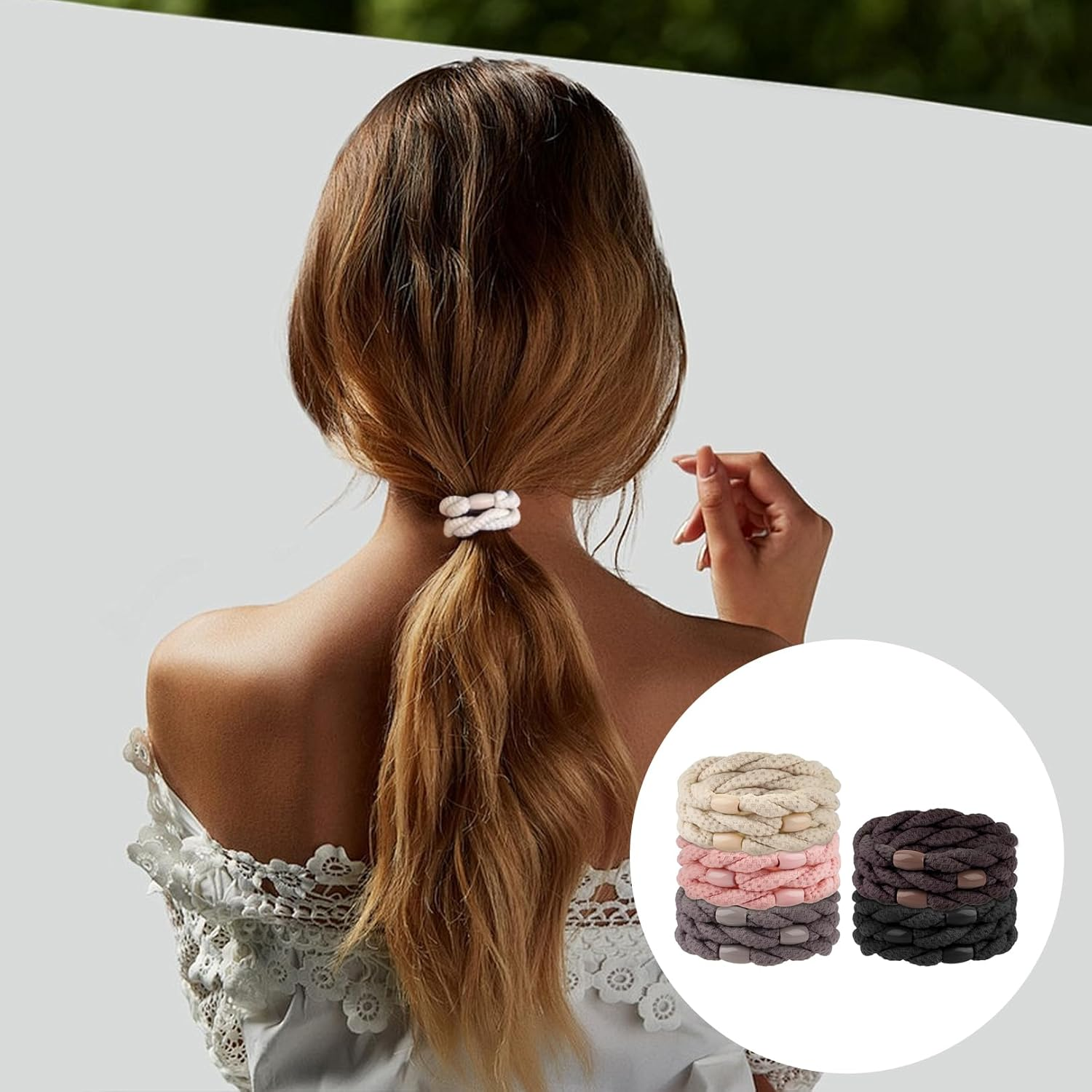 Pack of 15 Women'S Hair Bobbles, Elastic Braid Scrunchies, Hair Bands, Elastic Ponytail Holder, Hair Bobbles for Women, Girls, Children, Thick and Curly Hair image number 6