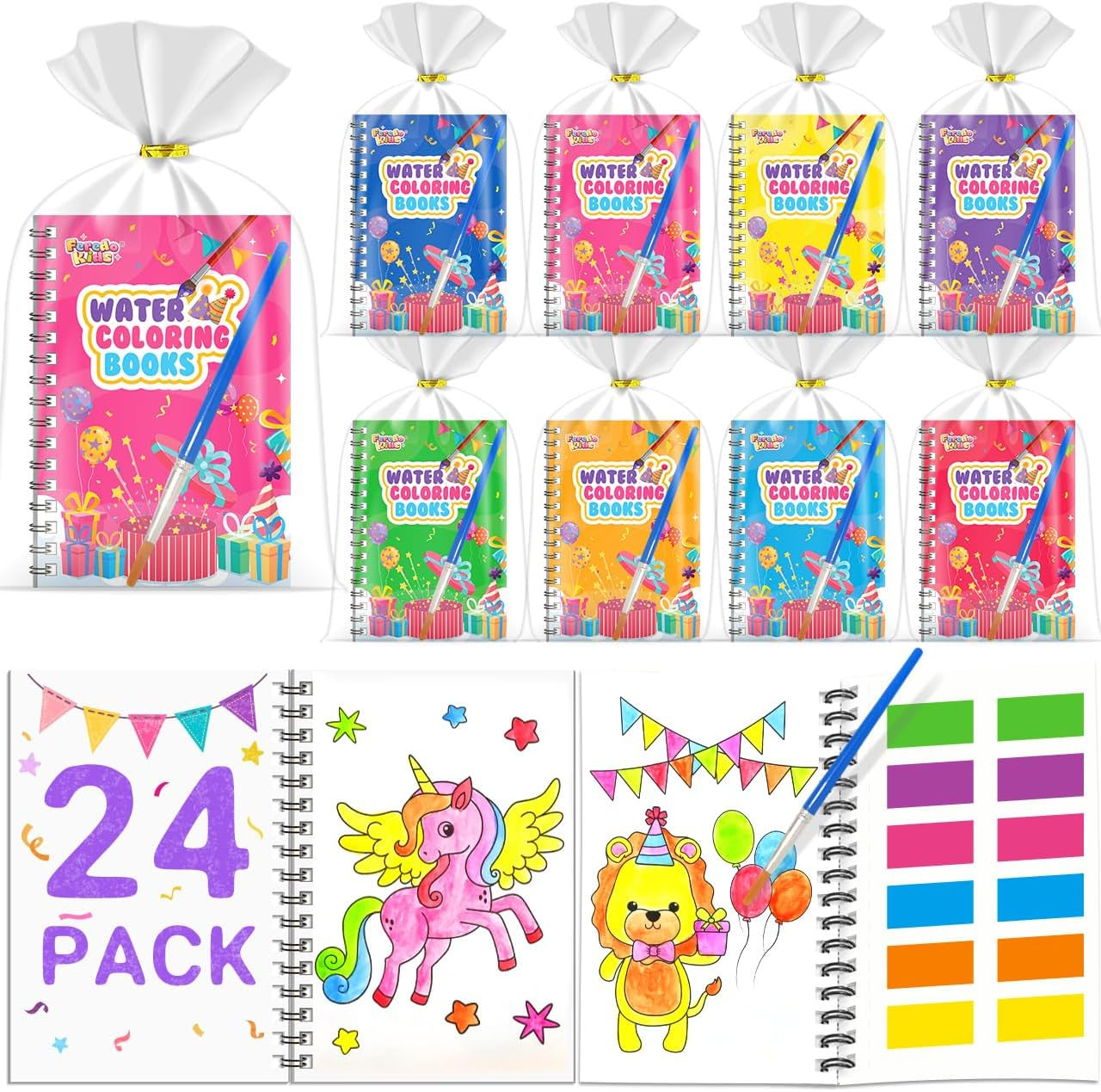 Coloring Books Party Favors for Kids - 24 Pack Mini Water Coloring Books Paint Sets for Kids Goodie Bags Stuffers Students Classroom Gifts Bulk, Return Gifts for Birthday Halloween Party Favors Bulk image number 6