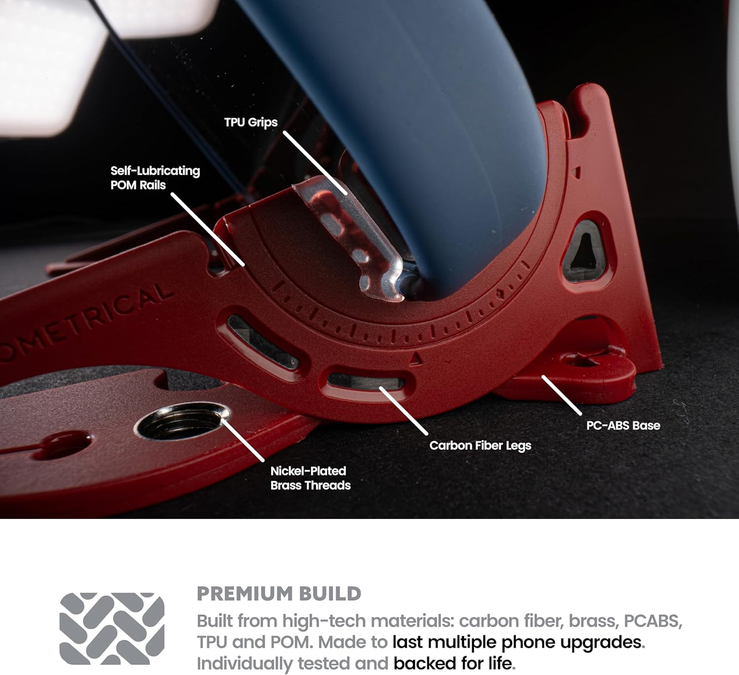 GEOMETRICAL Pocket Tripod Prov2 - Card-Size Stand, for Iphone, Blood Red Universal Kit