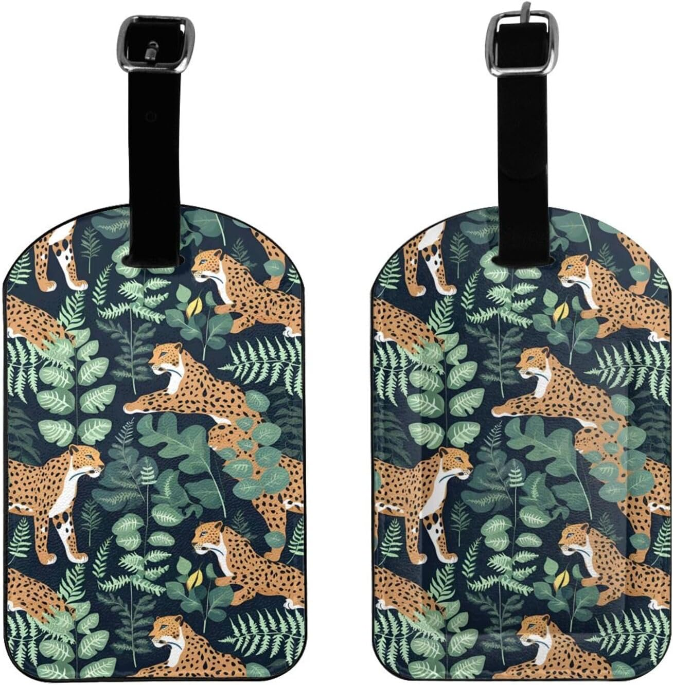 Leopard Print Elegant Tag Stylish Tag Luggage Tag 4.3 X 2.76 Inch for Suitcases Travel Bags