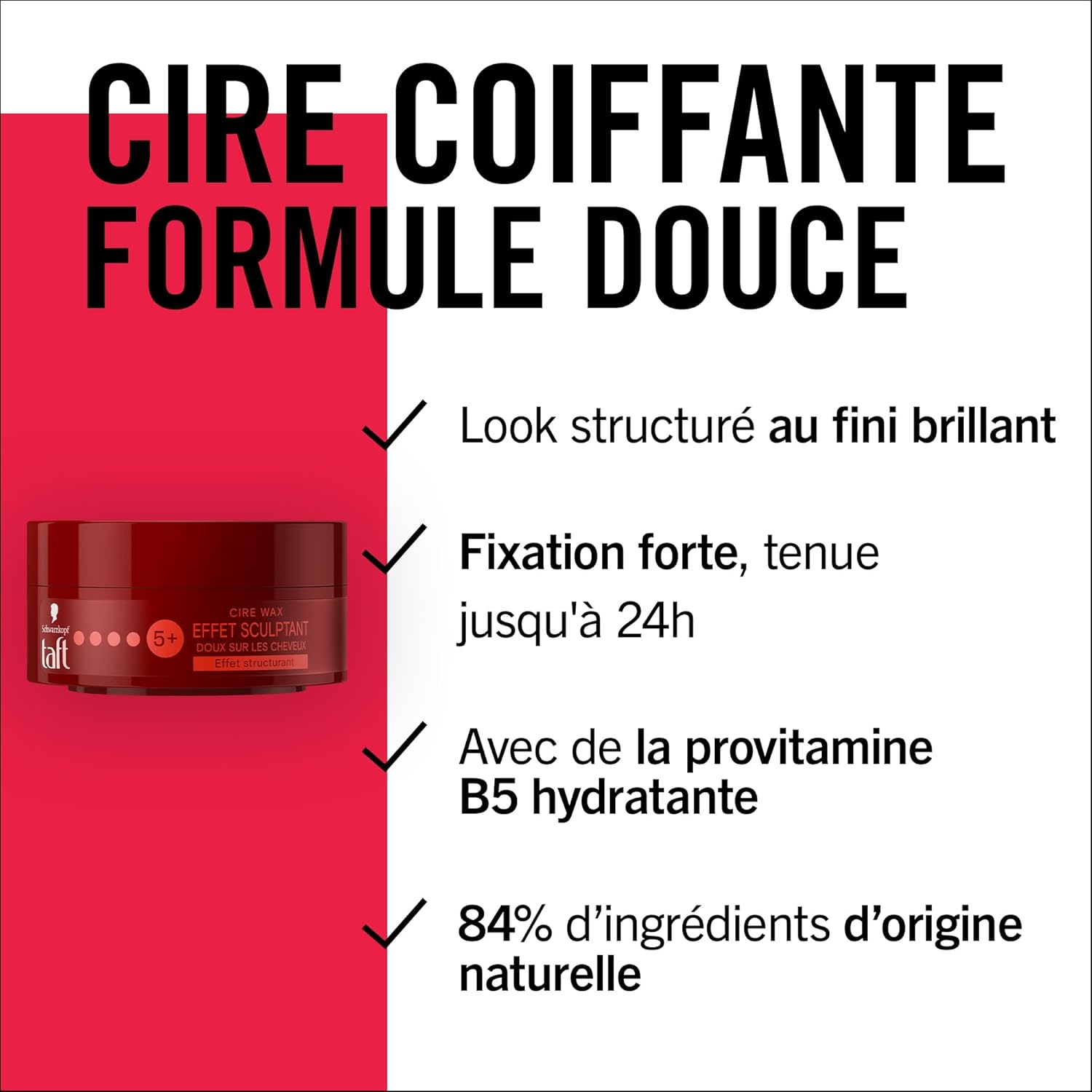 Schwarzkopf - Taffeta - Wax Wax - Hair Wax for Men - Shaping Effect - Strong Hold - Long Hold - 24 Hours Hold - Styling Hair - 75Ml Tin image number 5