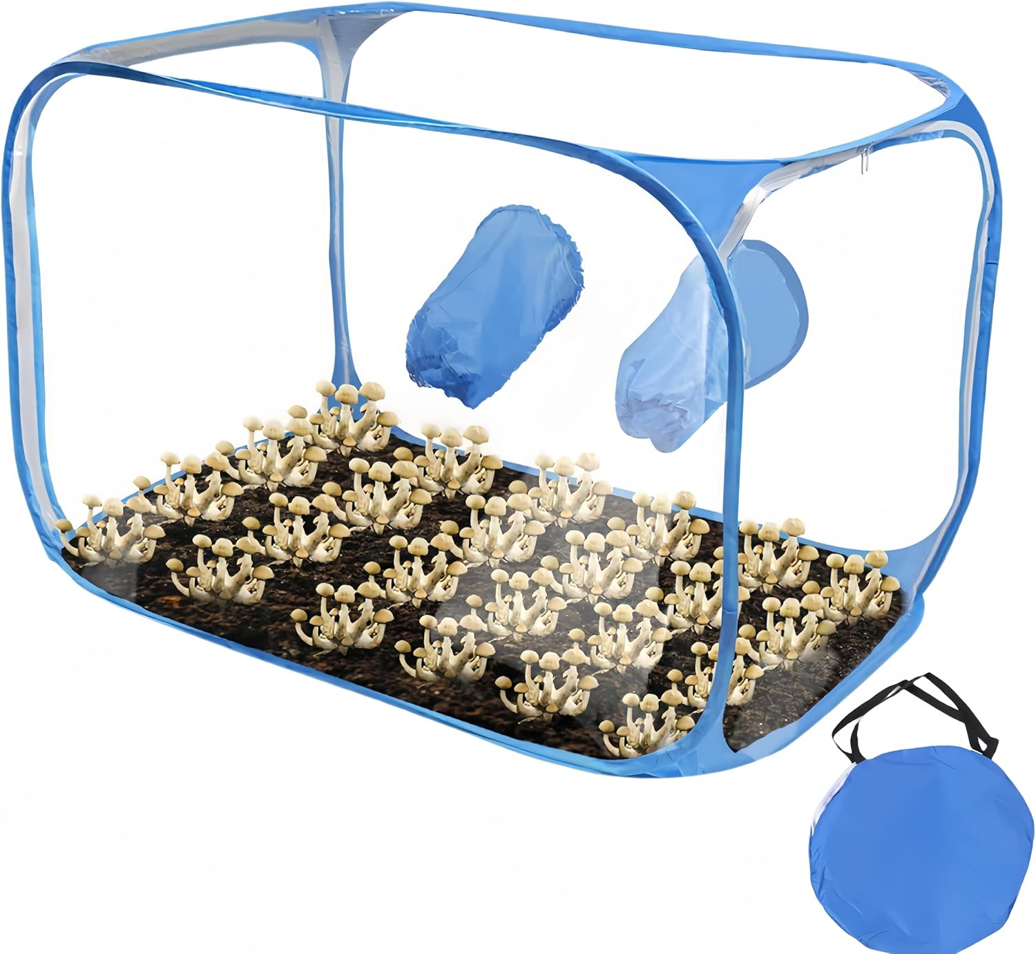 Febohao Mushroom Growing Tent Waterproof Foldable Still Air Purifier Storage Box Pop up Mushroom Growing Container Kit House Mycology Fume Hood Propagatio Stations Greenhouse Gardening Plant image number 5