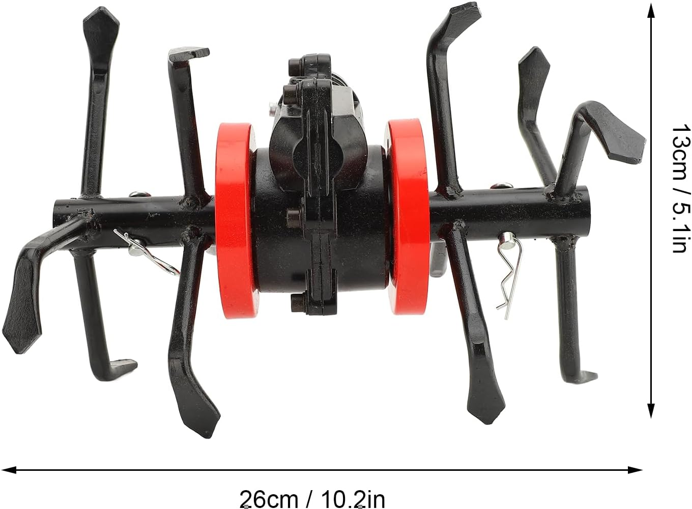 Electric Tiller Blade Head, 10.2 Tilling Width 9 Tines Blade for Cordless Cultivator, Electric Handheld Mini Garden Tiller Attachment for Soil, Lawn, and Vegetable Beds