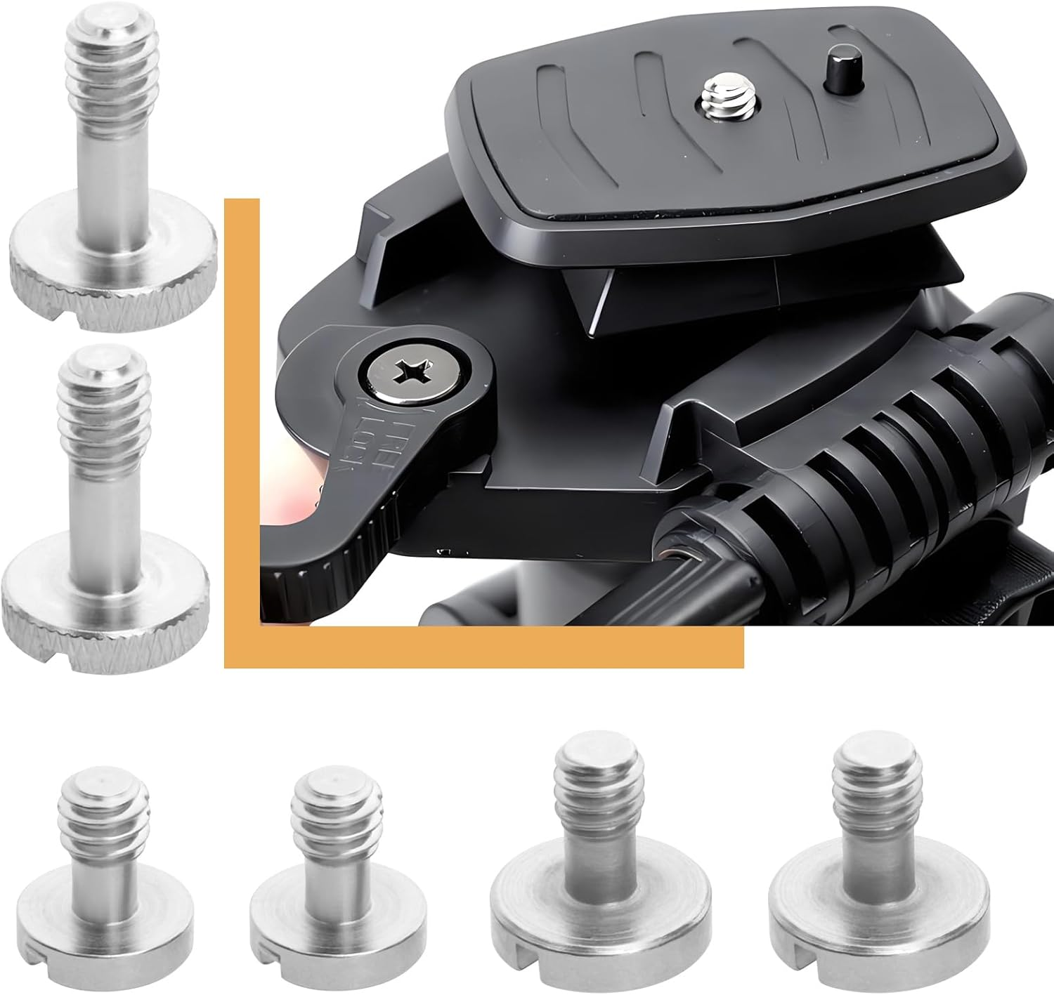 YINETTECH 15Pcs 1/4 Inch Camera Screw Kit Plate Mounting Screw 1/4 Inch Slotted Camera Screw Tripod Screw Quick Release Mounting Screw image number 2