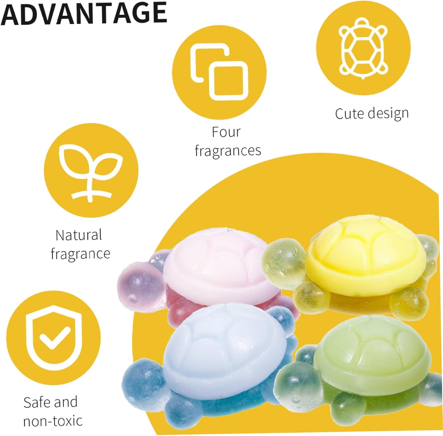 4Pcs Kids Soap, Little Turtle Shape Essential Oil Soap, Natural Ingredients Fragrance Cleansing Bath Cute Little Turtle Soaps for Washing Hands, Face Hand