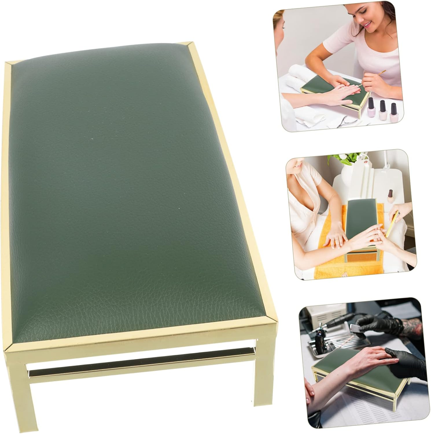 Minkissy Professional Manicure Tool Marble Hand Pillow for Nail Art Practice Wrist Support Pad Comfortable Stylish - Green image number 6